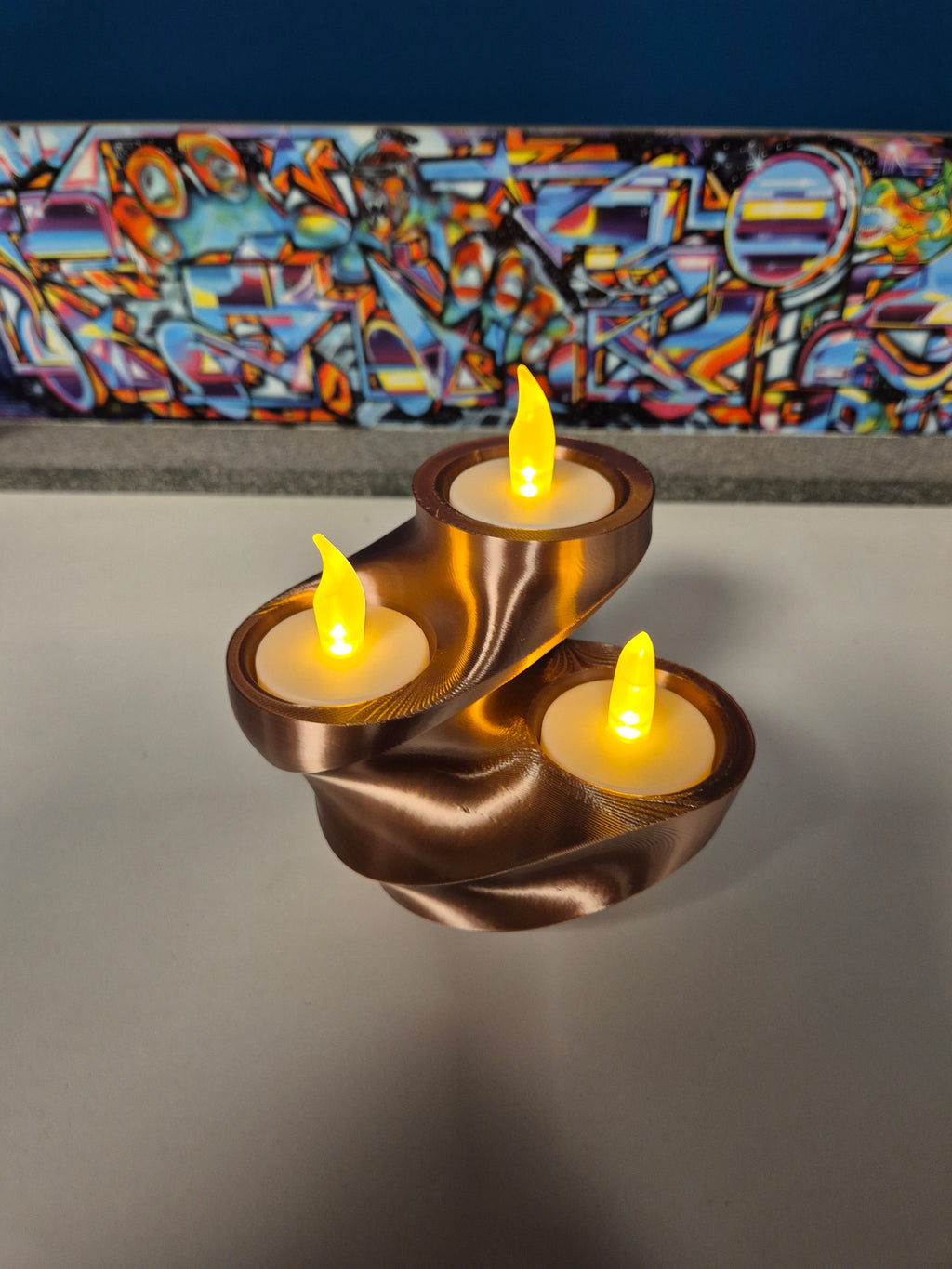 Swirl LED Tealight Holder