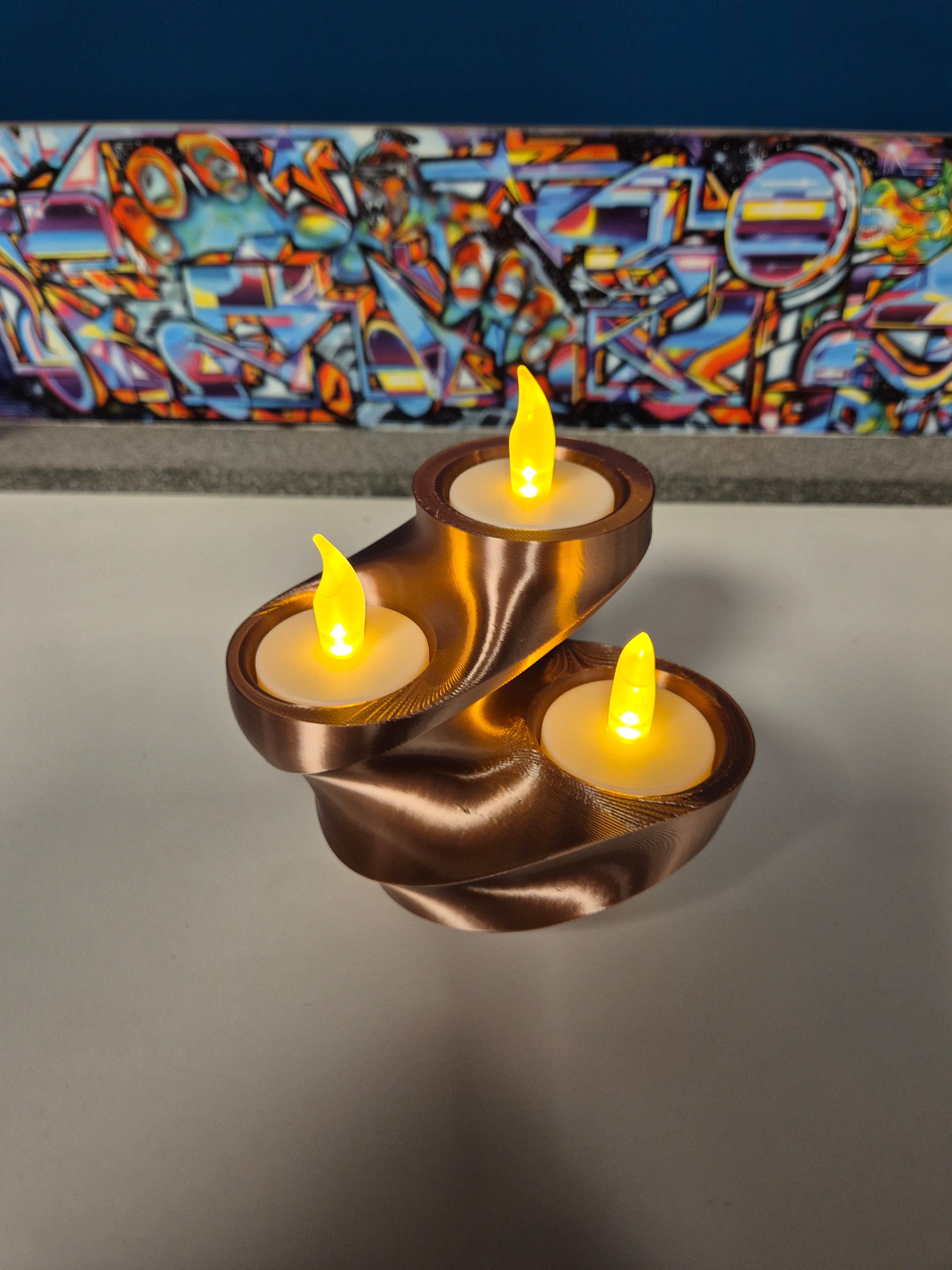 Swirl LED Tealight Holder