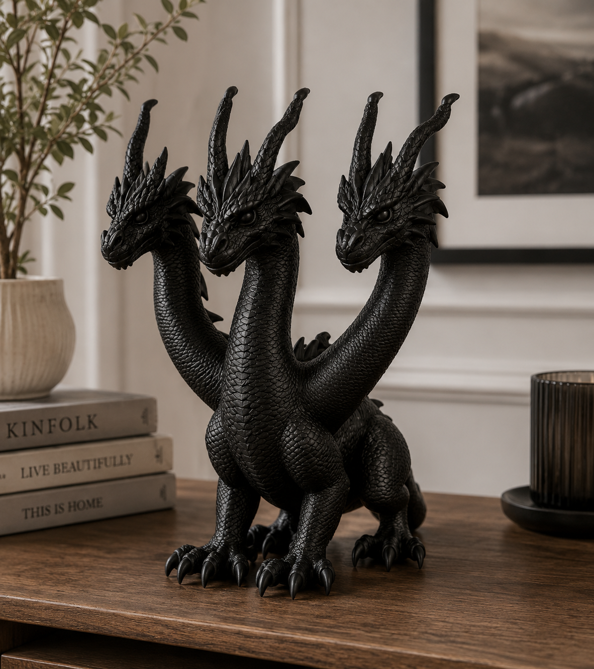 Three-Headed Dragon Statue