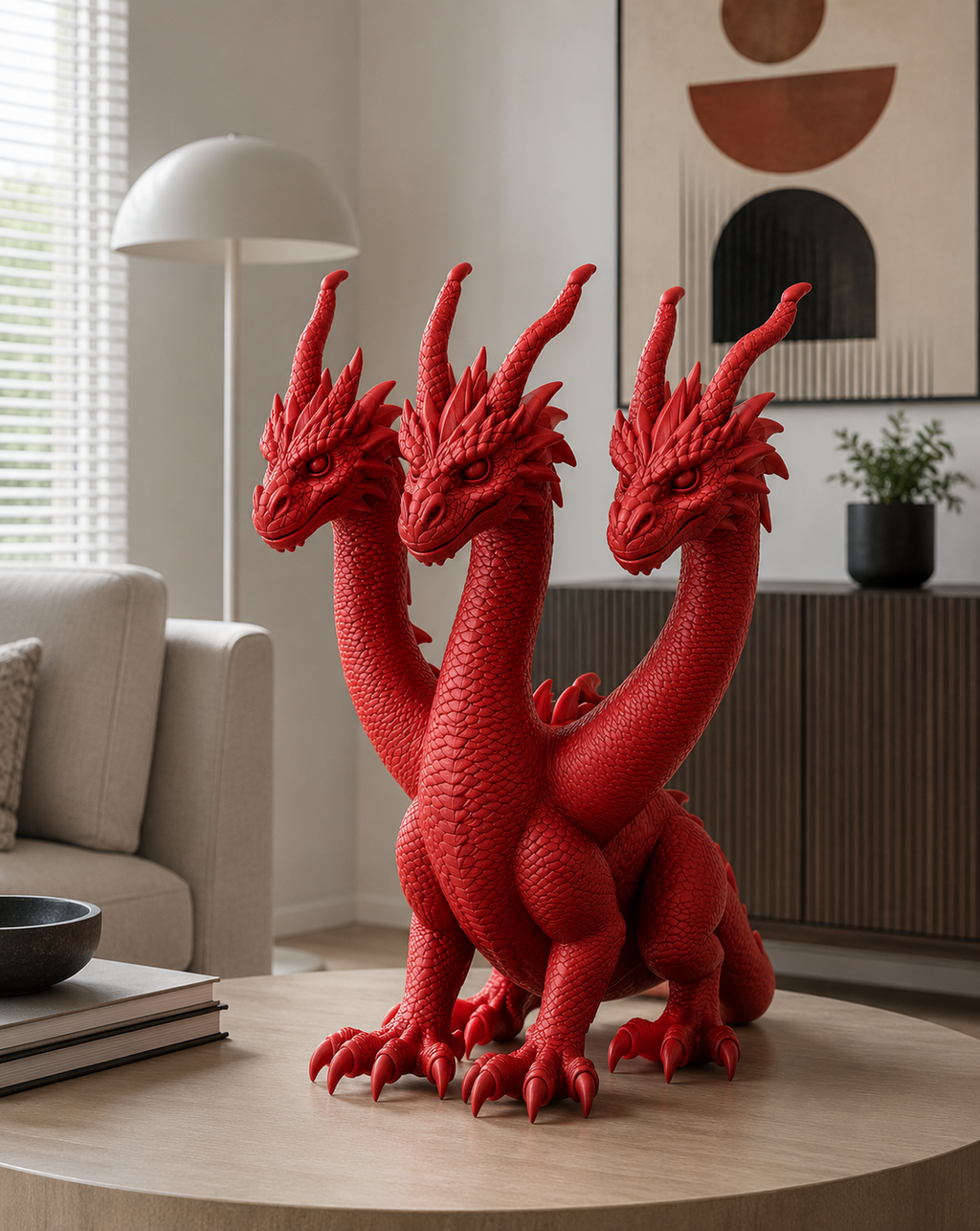 Three-Headed Dragon Statue
