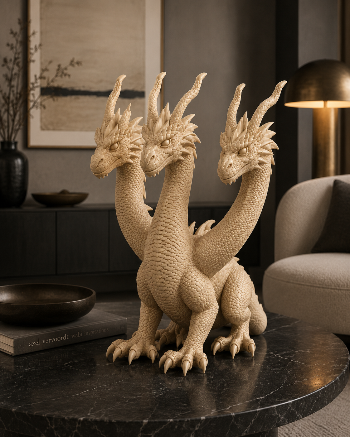 Three-Headed Dragon Statue