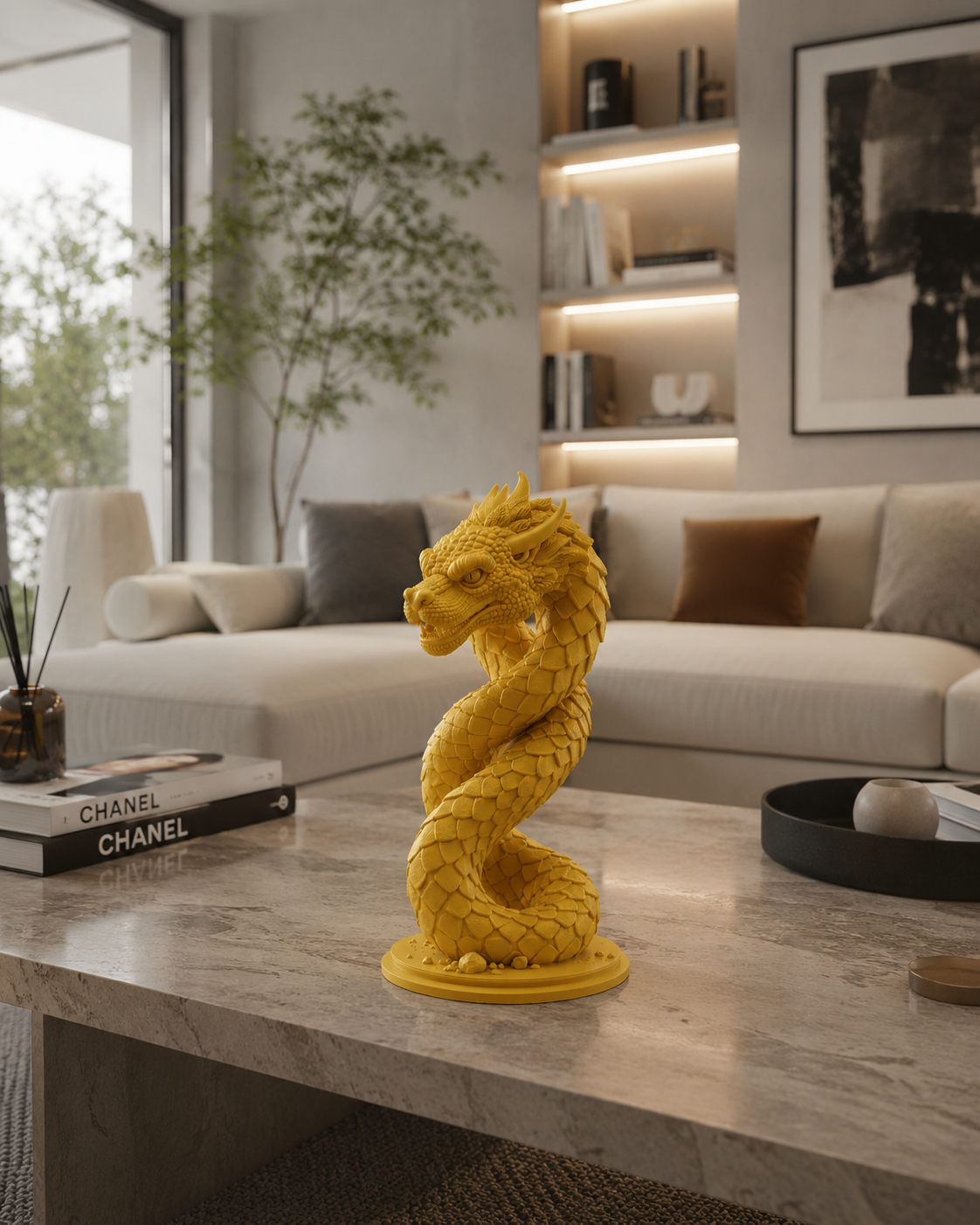 Coiled Snake Sculpture