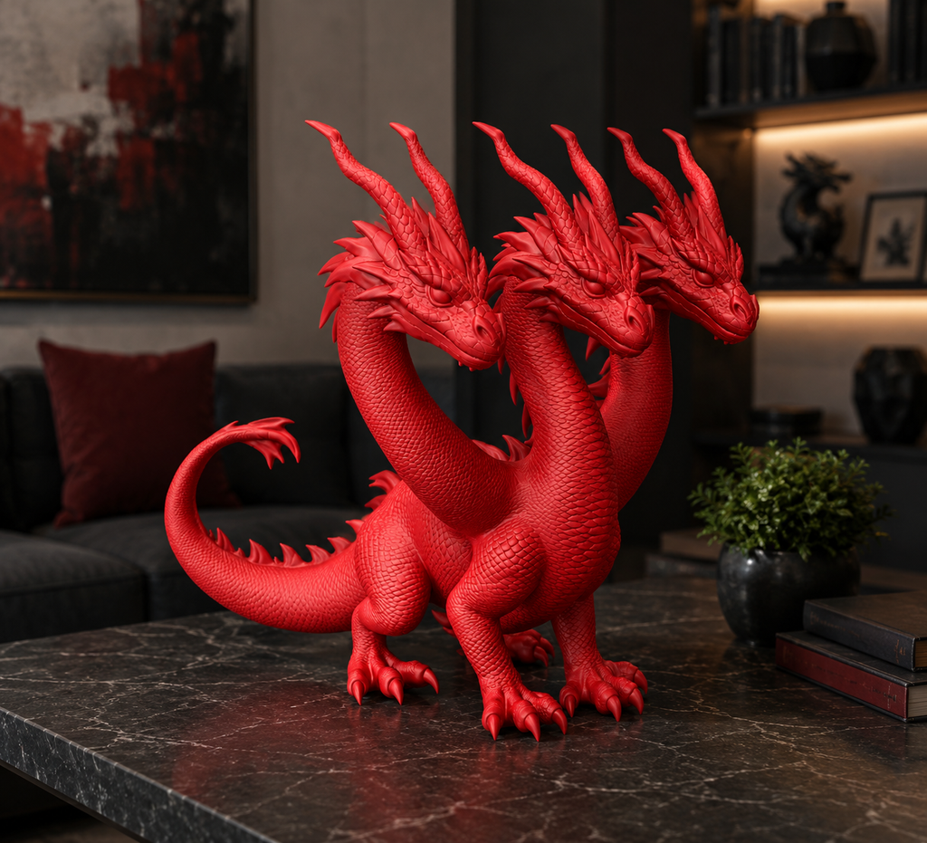 Three-Headed Dragon Statue