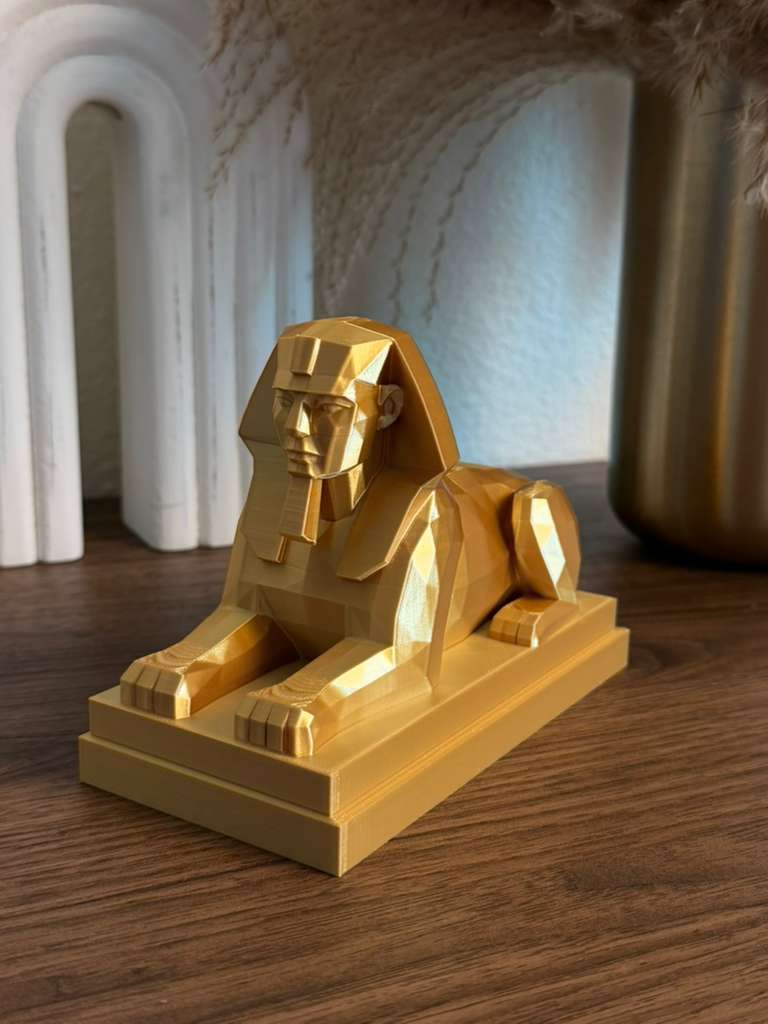 Low Poly Sphinx Sculpture