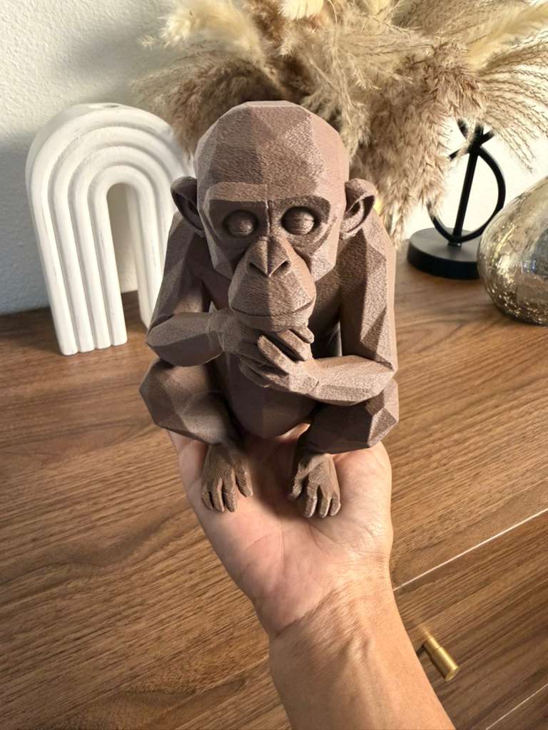 Low Poly Chimpanzee Sculpture