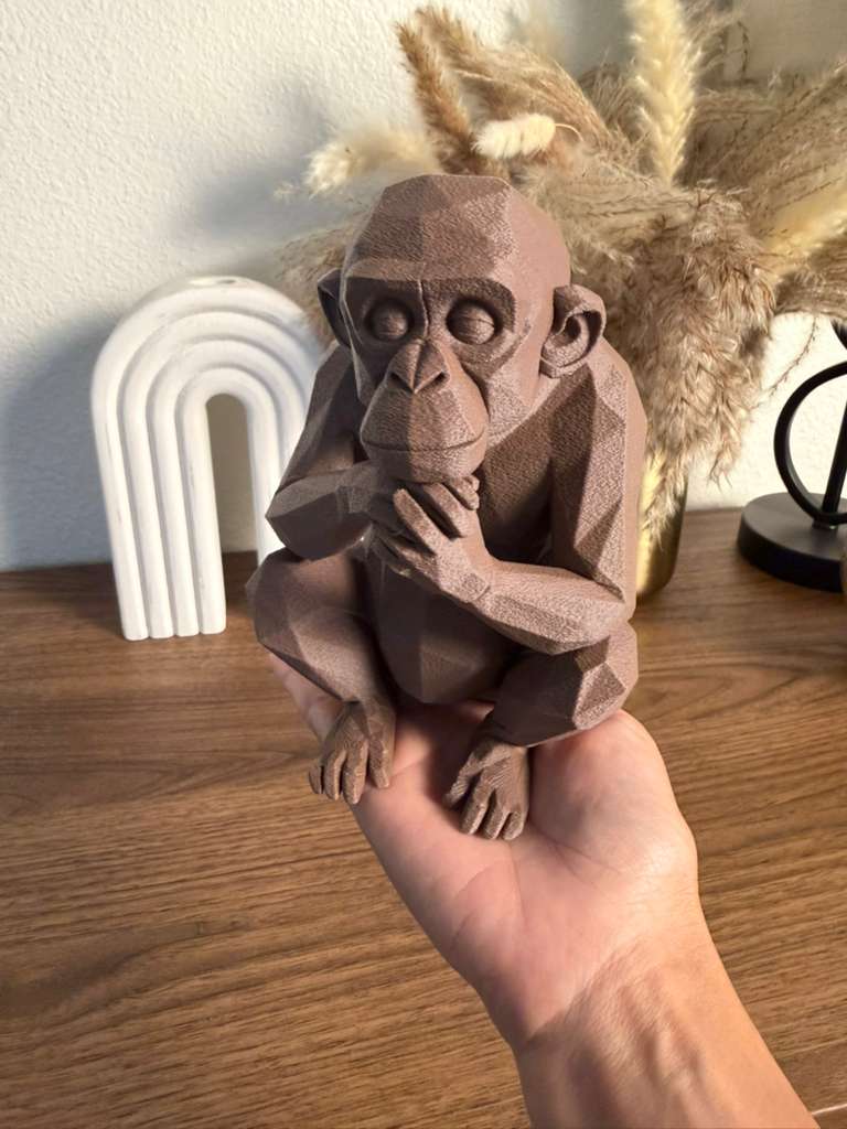 Low Poly Chimpanzee Sculpture