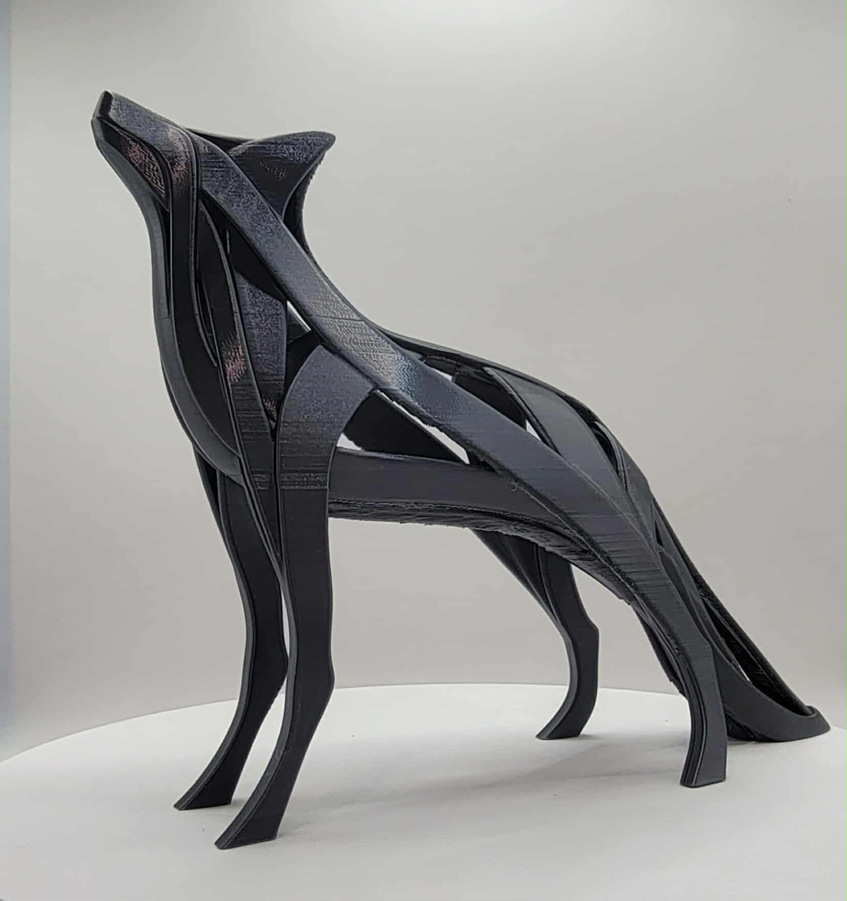 Modern Wolf Sculpture