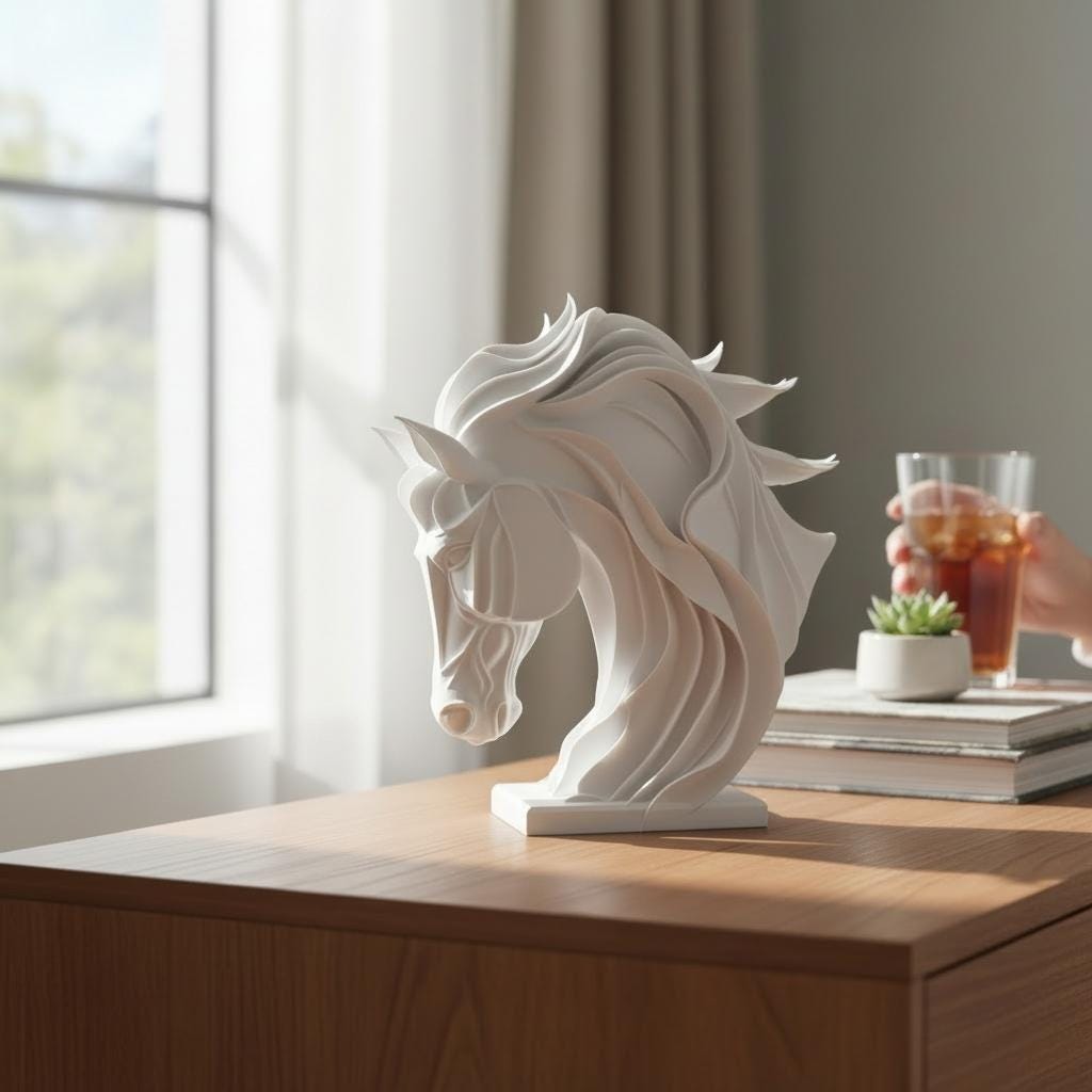 Modern Abstract Horse Sculpture