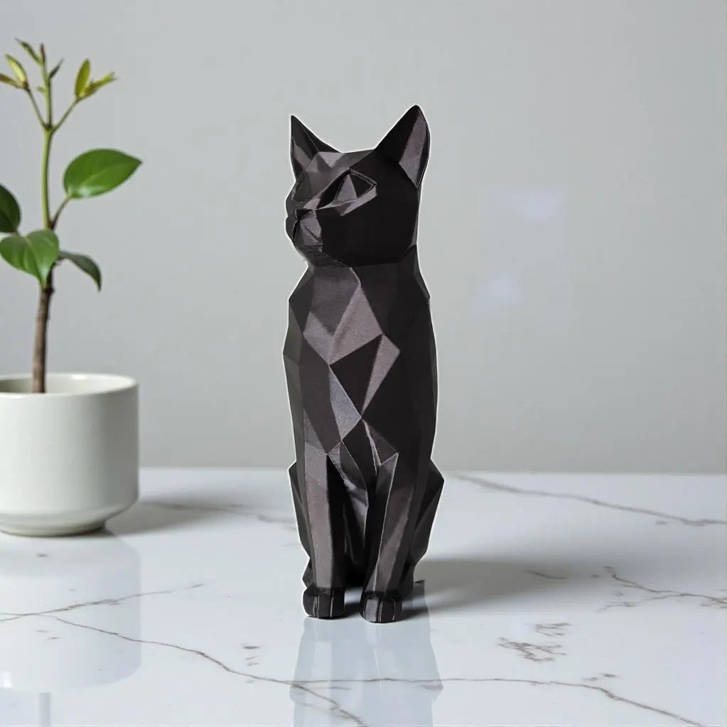Low Poly Cat Sculpture