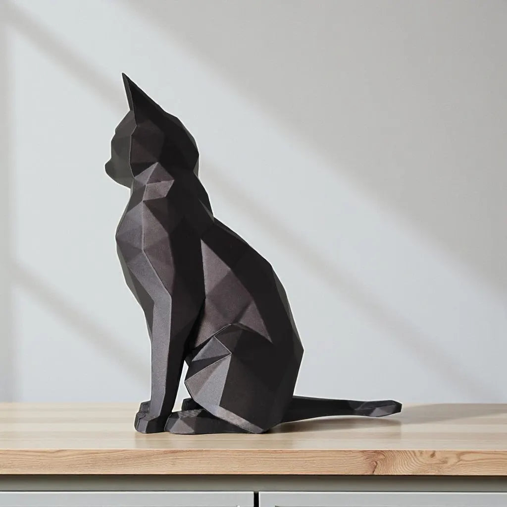 Low Poly Cat Sculpture