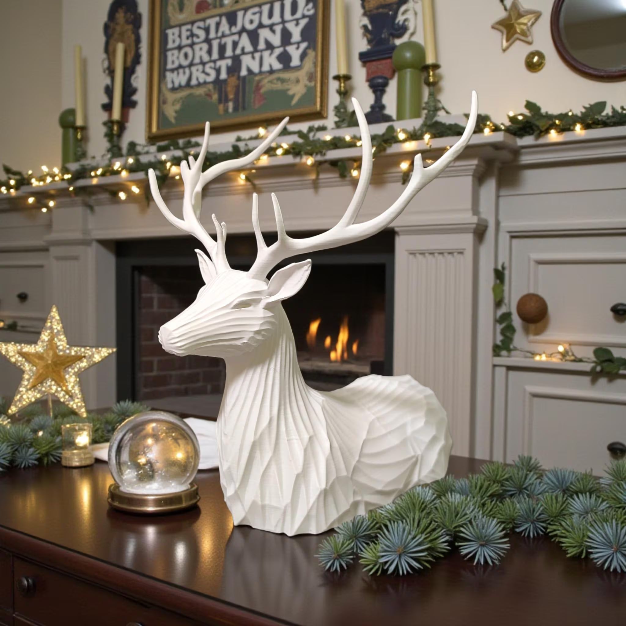 Low Poly Deer Sculpture