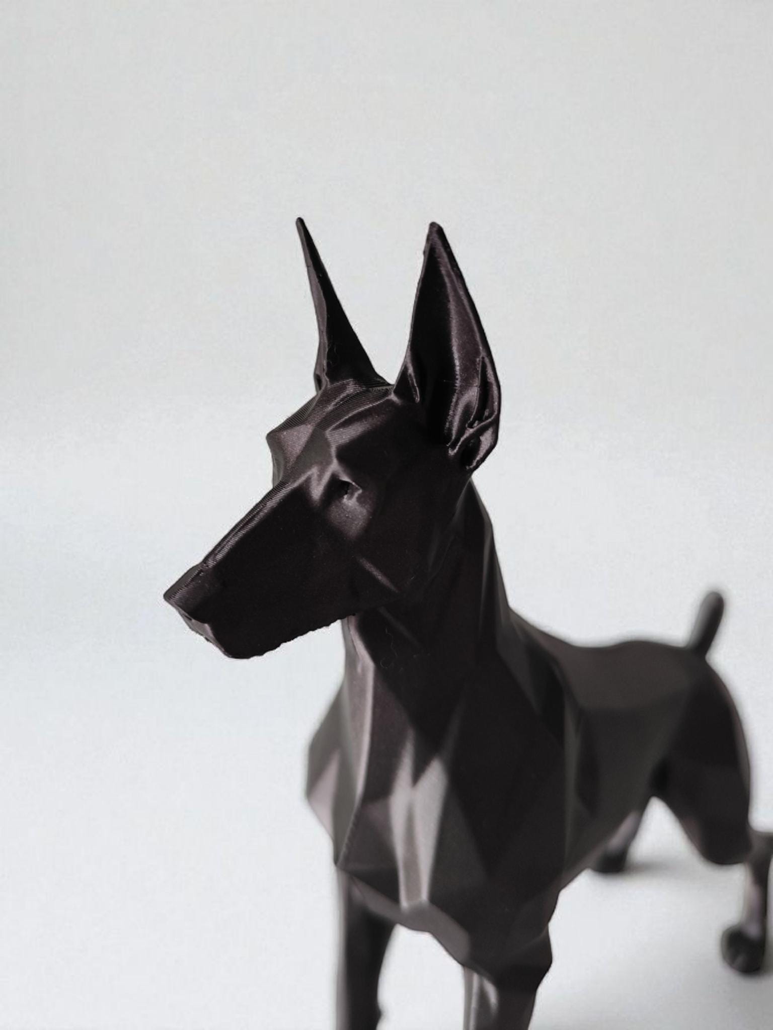 Low Poly Doberman Sculpture