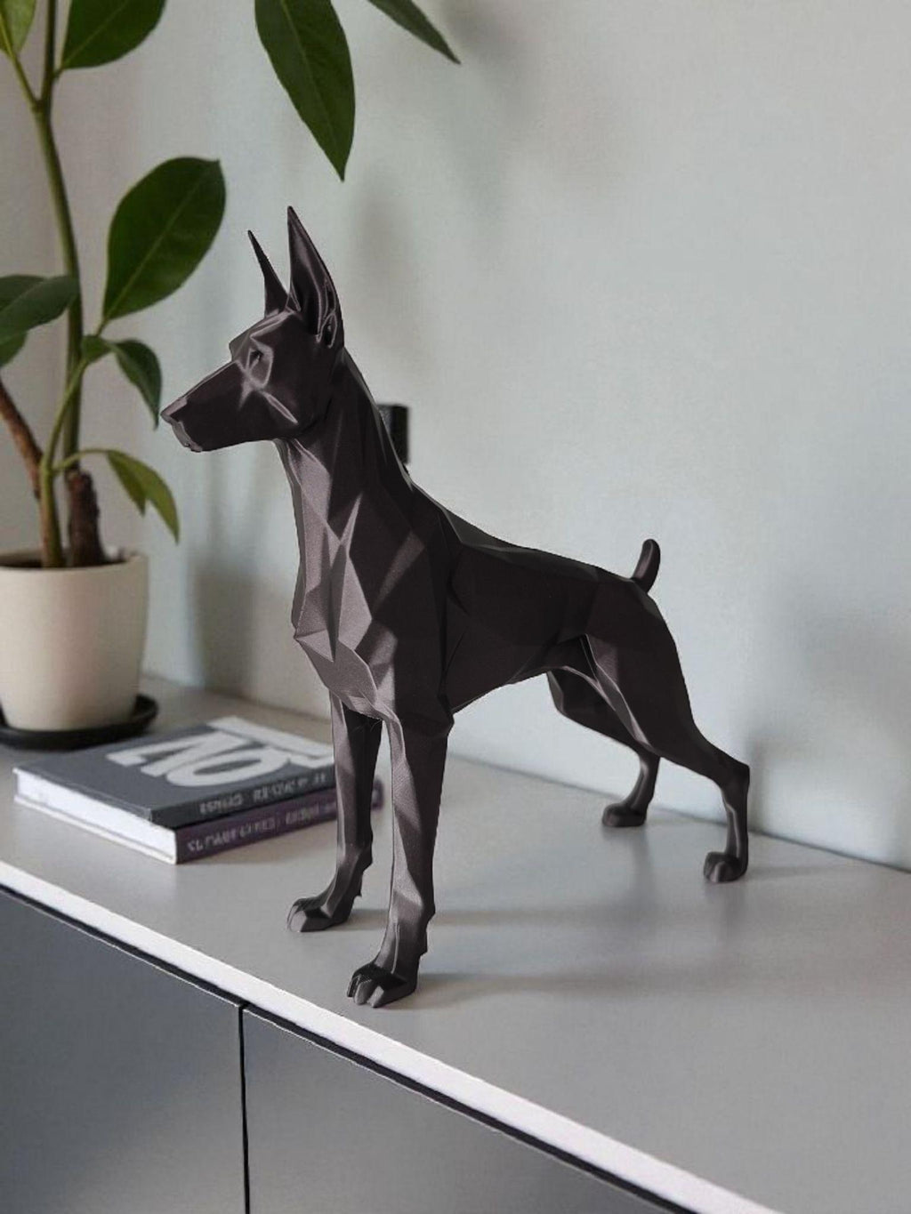 Low Poly Doberman Sculpture