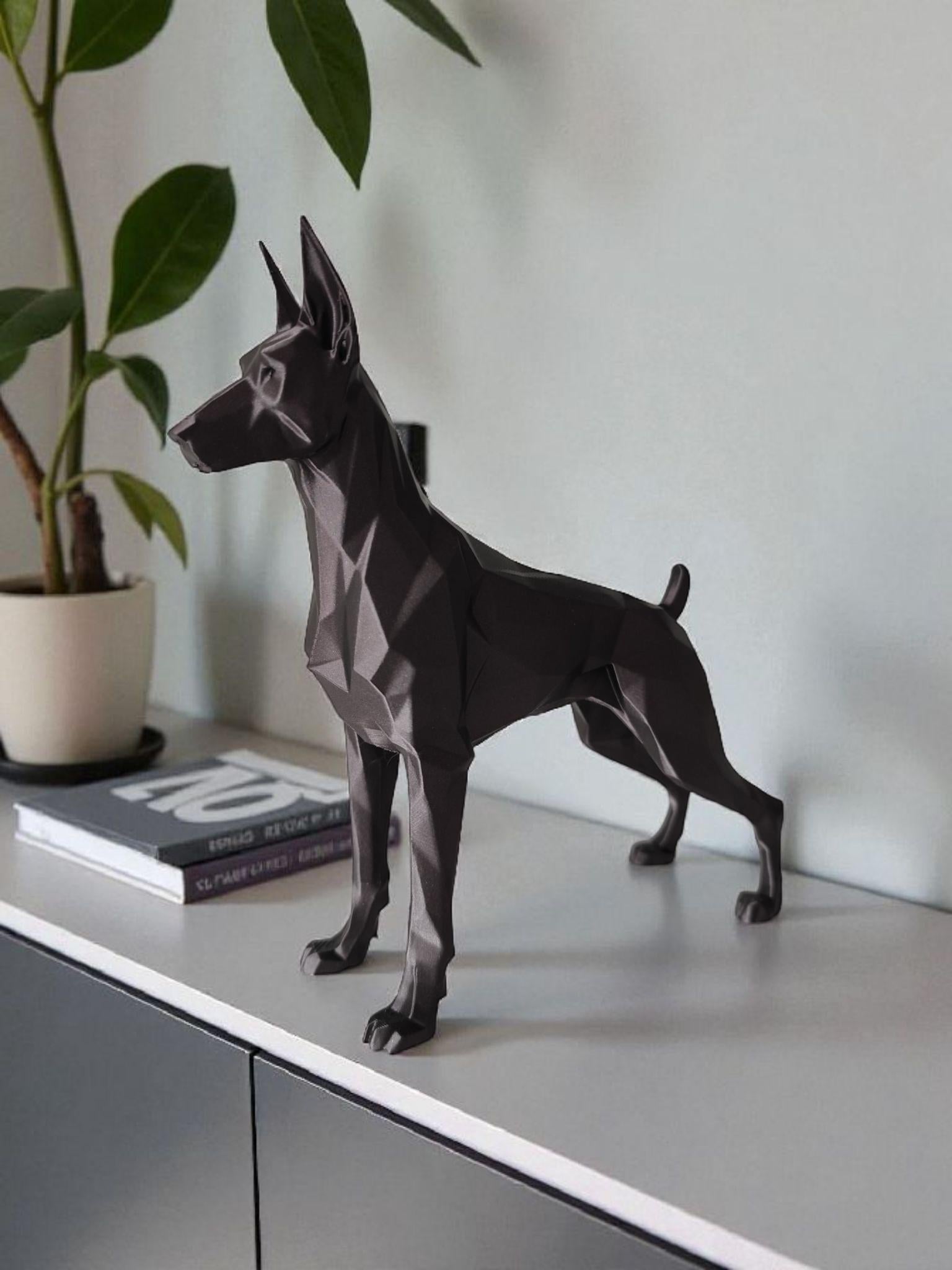 Low Poly Doberman Sculpture
