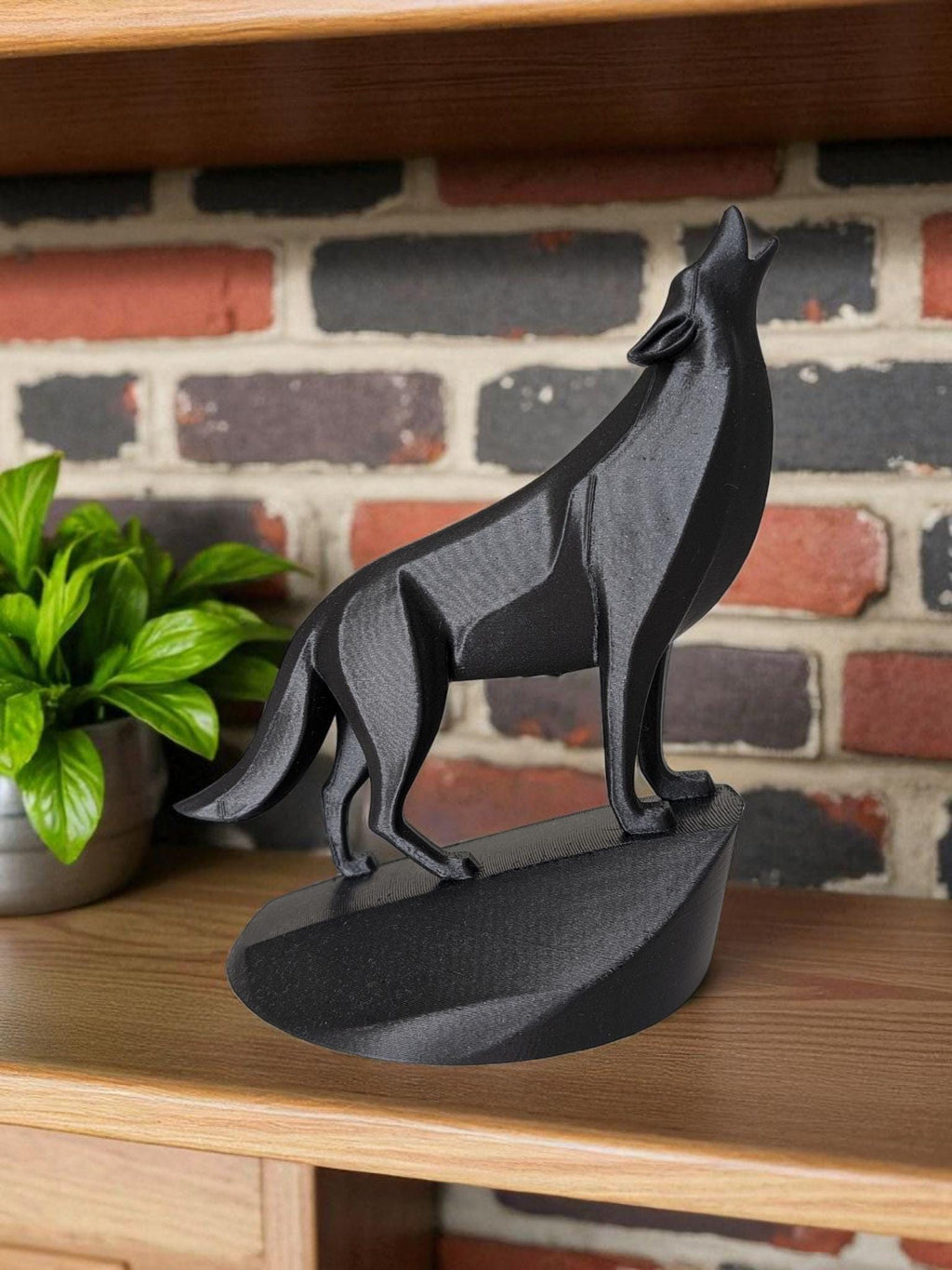 Geometric Wolf Statue