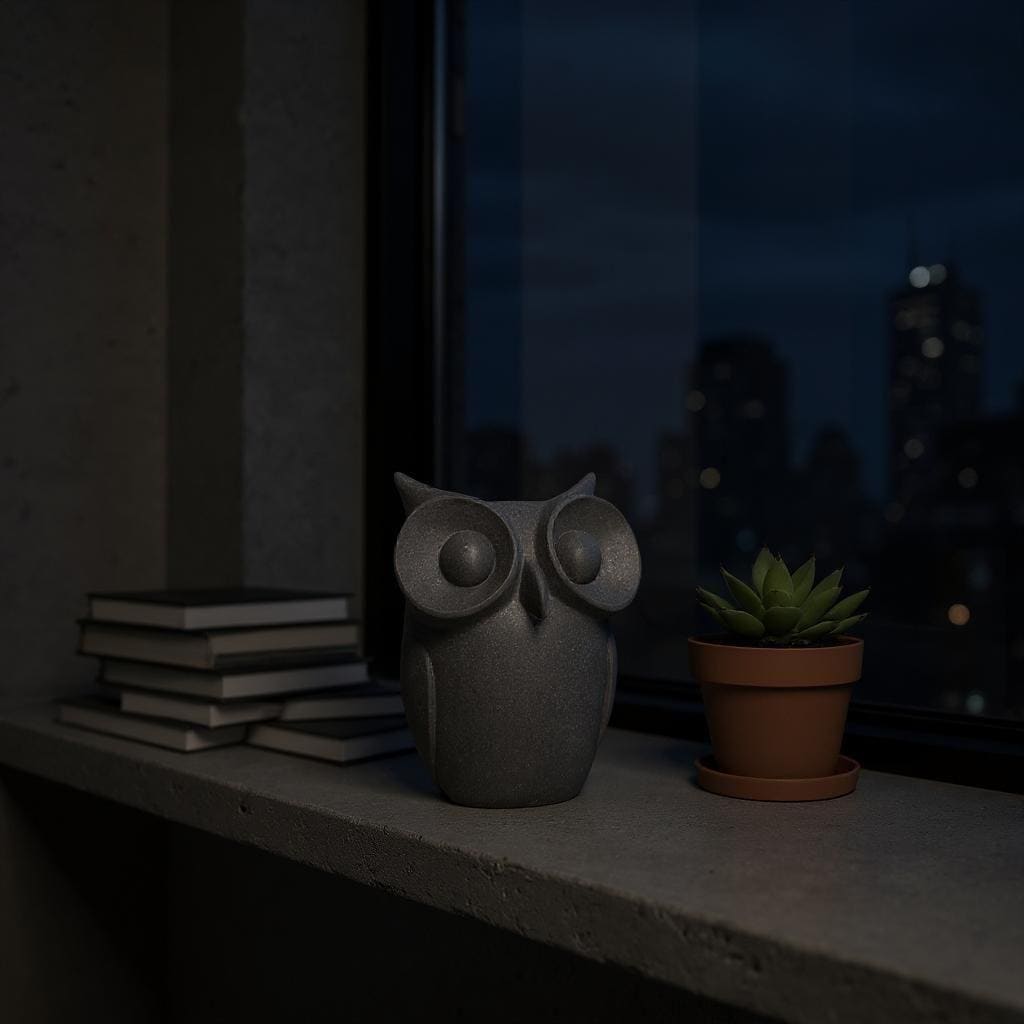 Low Poly Owl Sculpture