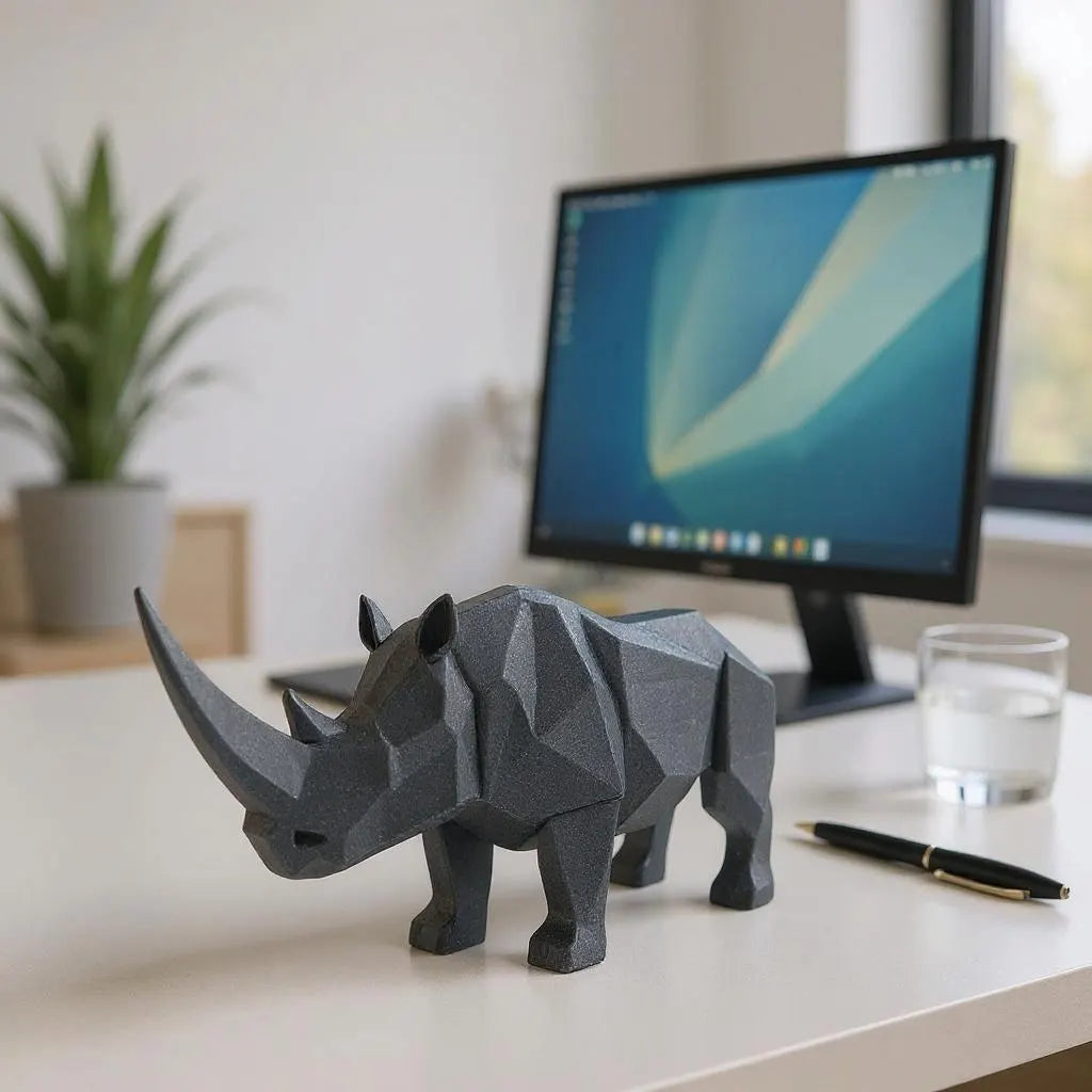 Low Poly Rhino Sculpture