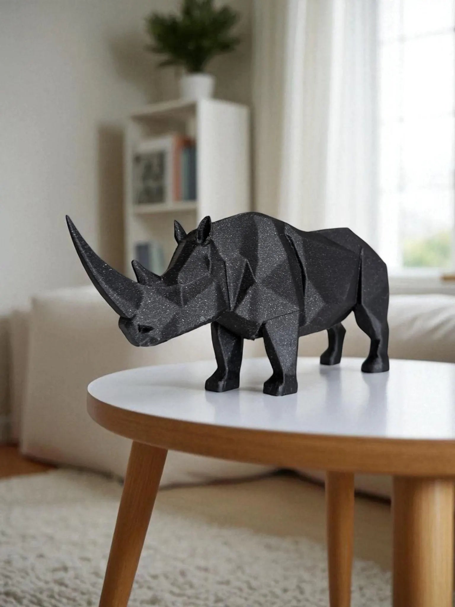 Low Poly Rhino Sculpture