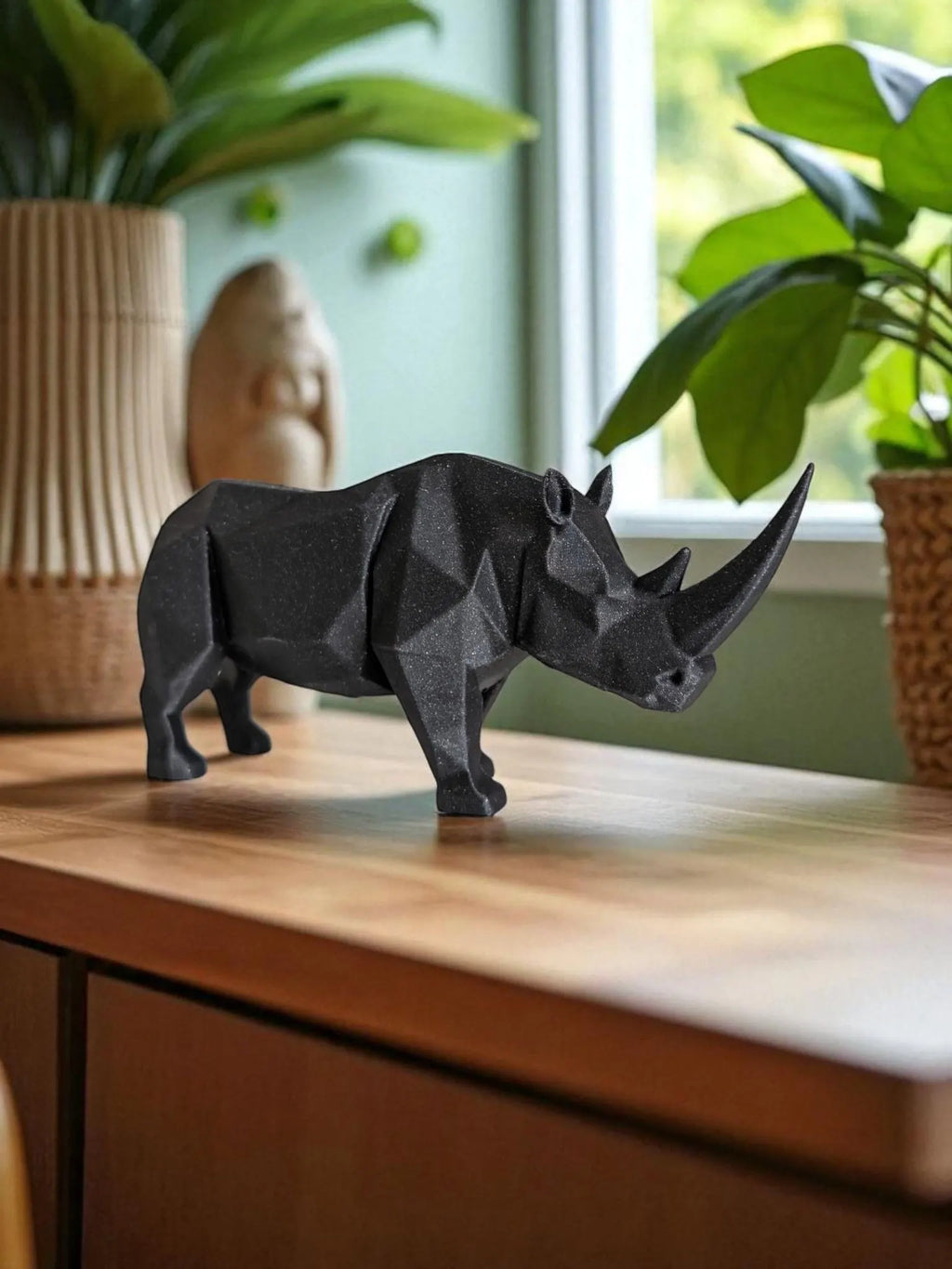 Low Poly Rhino Sculpture