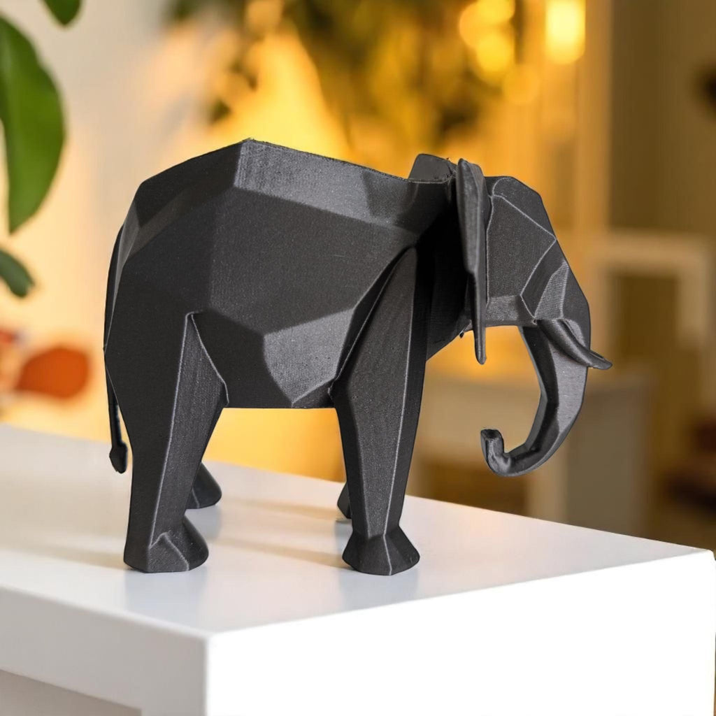 Low Poly Elephant Sculpture