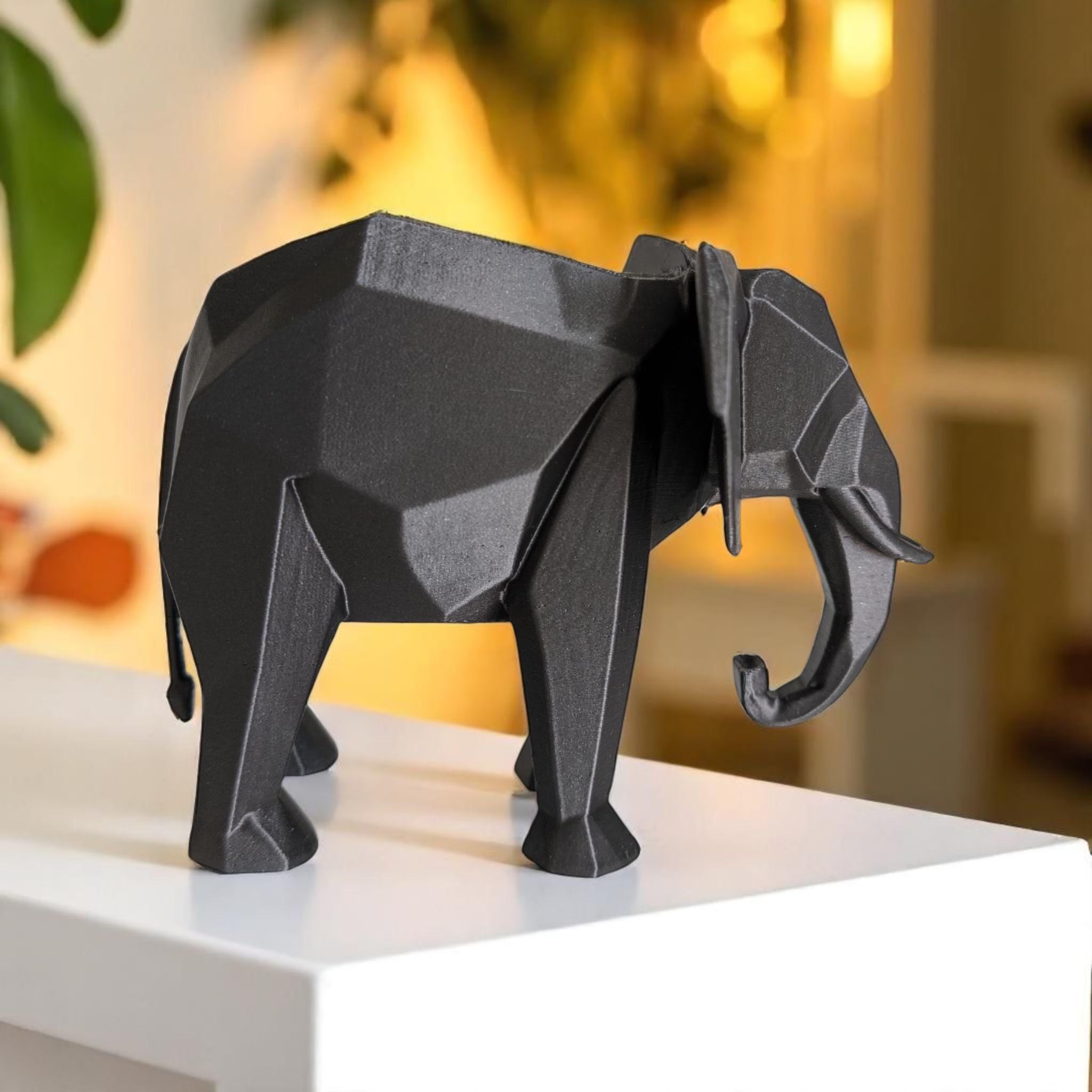 Low Poly Elephant Sculpture