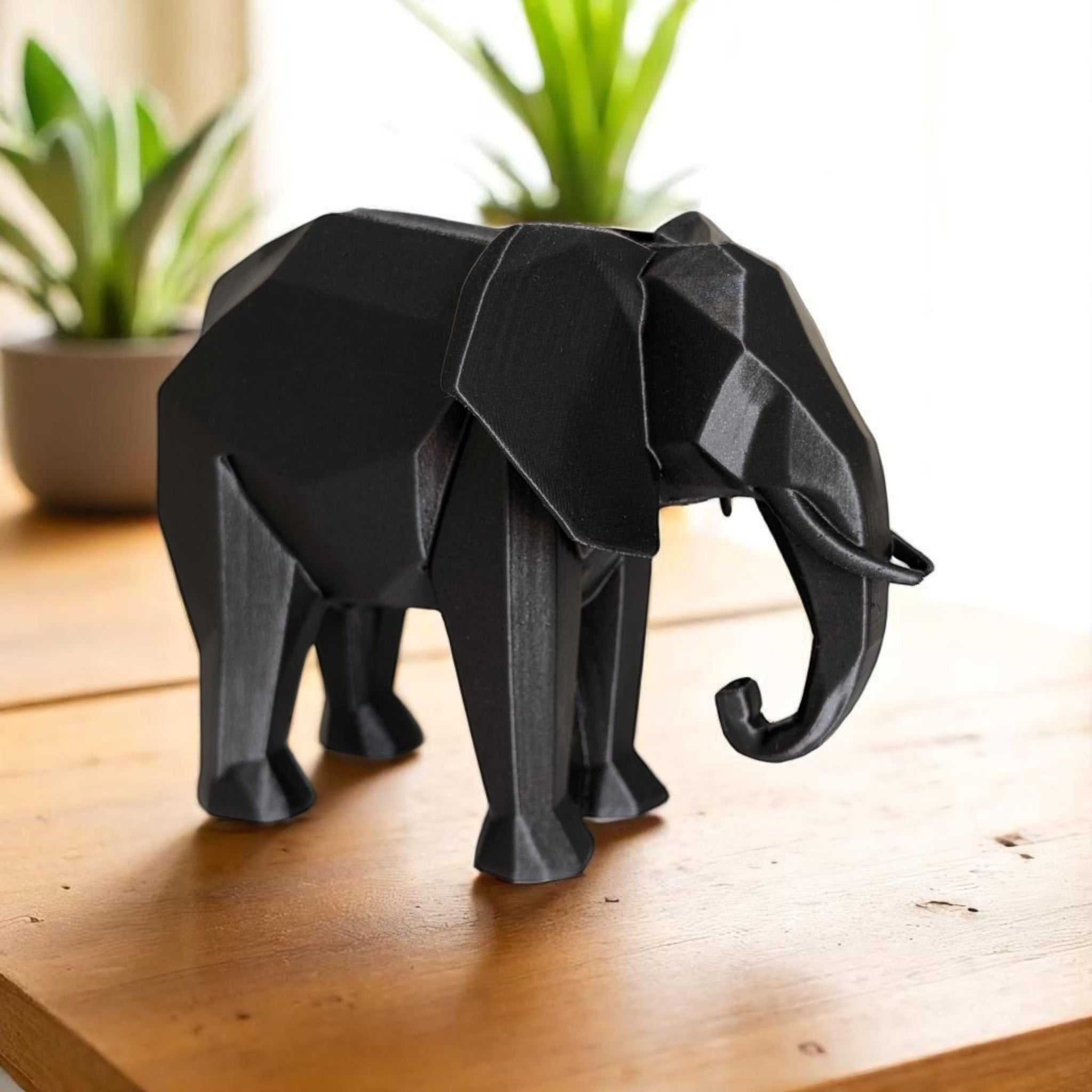 Low Poly Elephant Sculpture