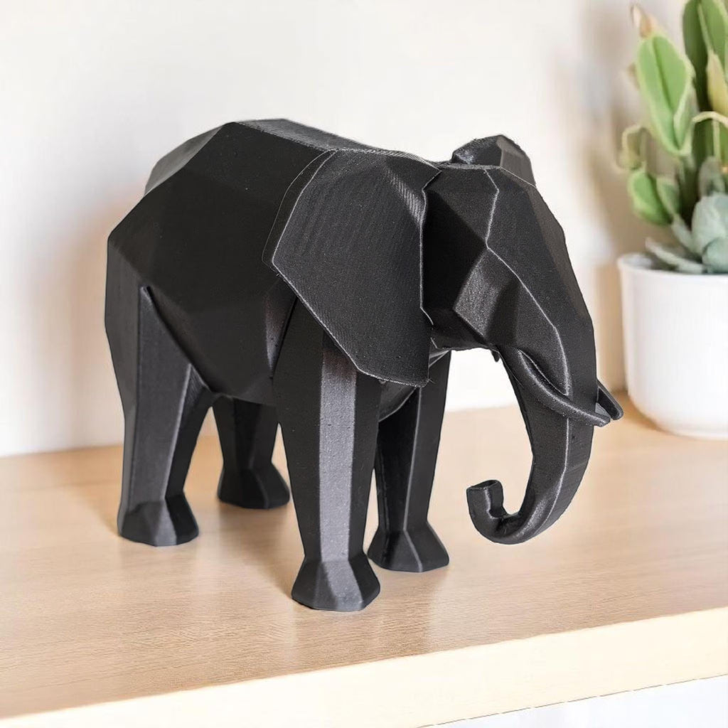 Low Poly Elephant Sculpture