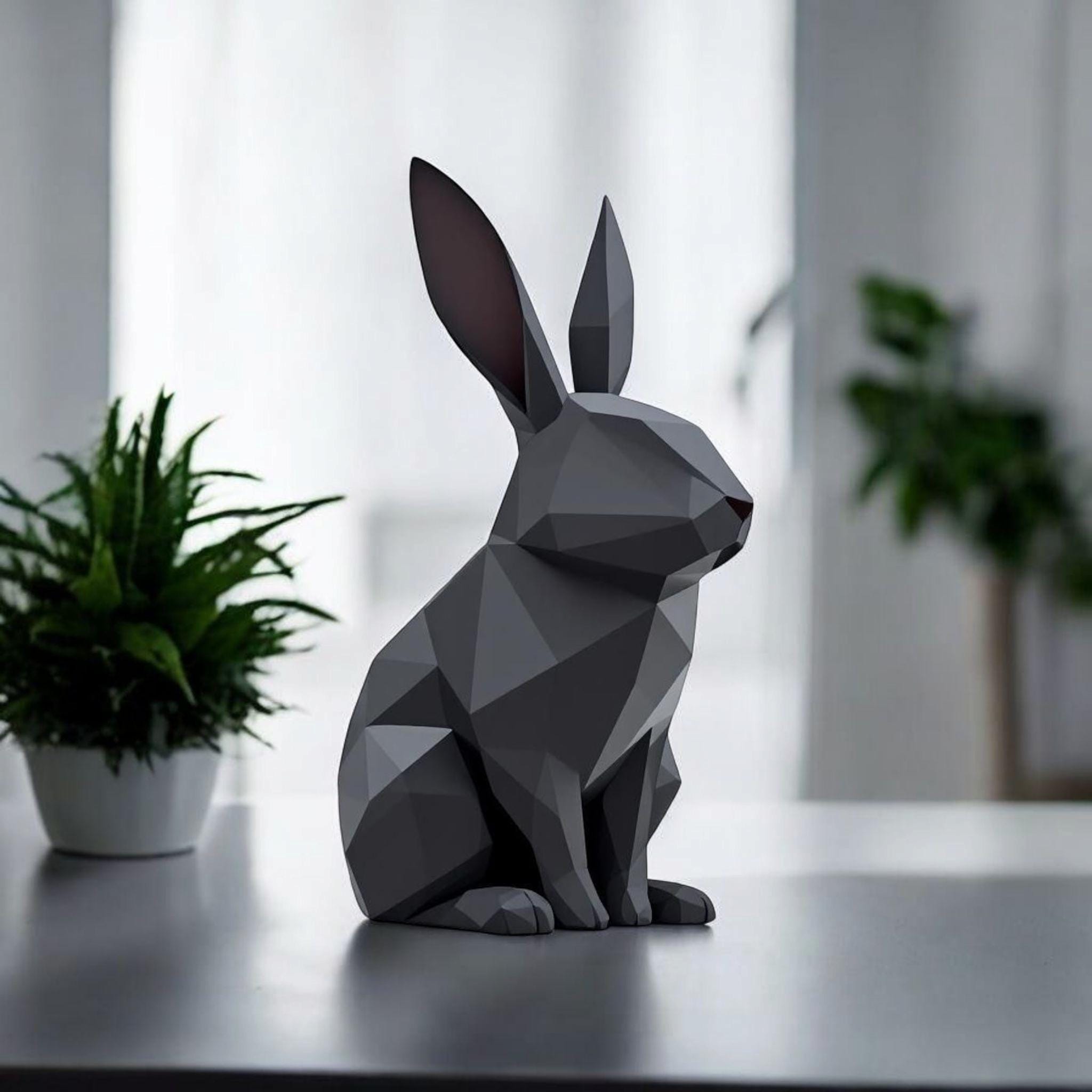 Low Poly Rabbit Sculpture