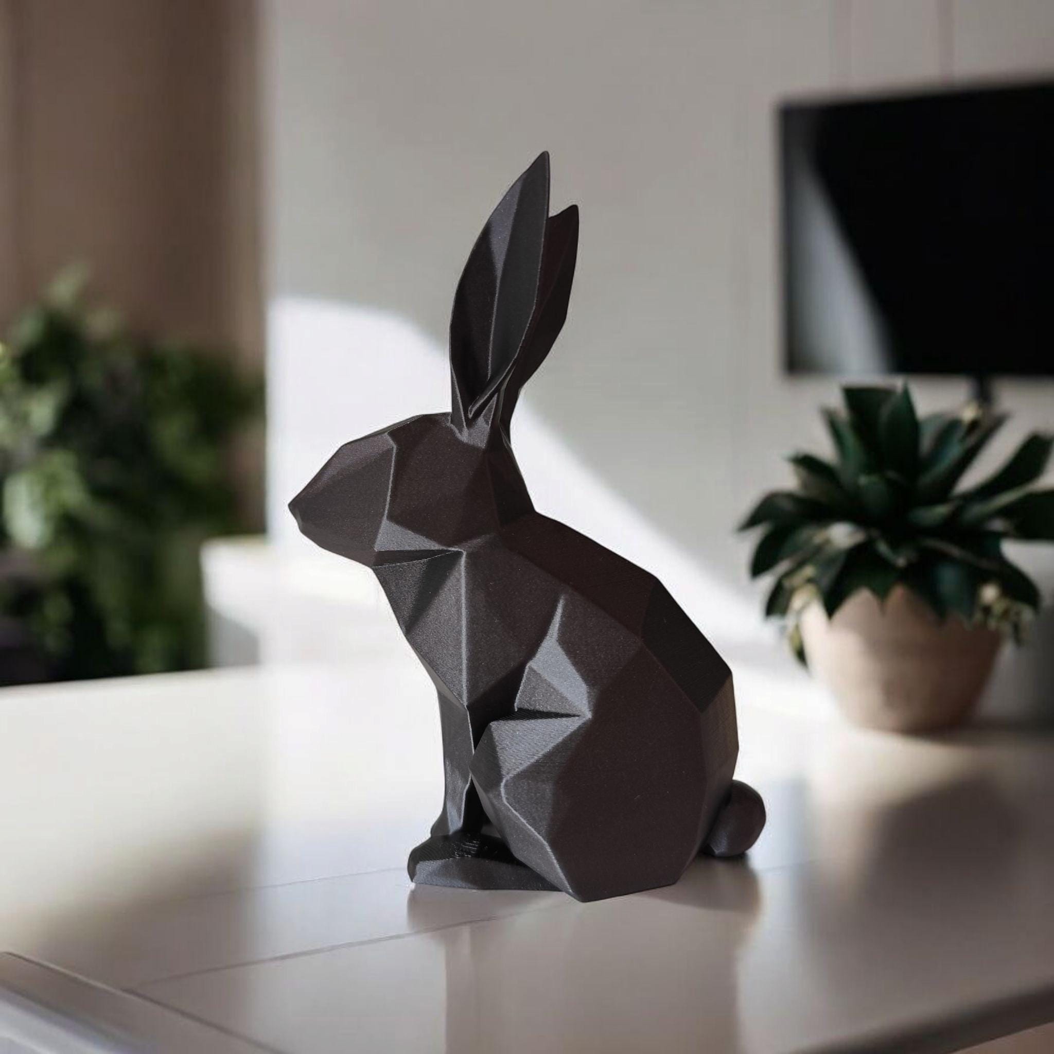 Low Poly Rabbit Sculpture