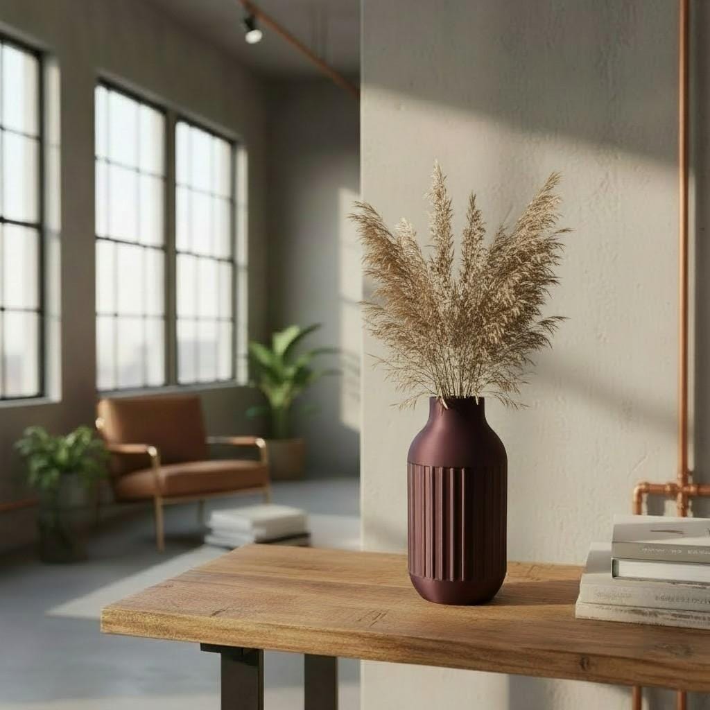 Modern Fluted Vase