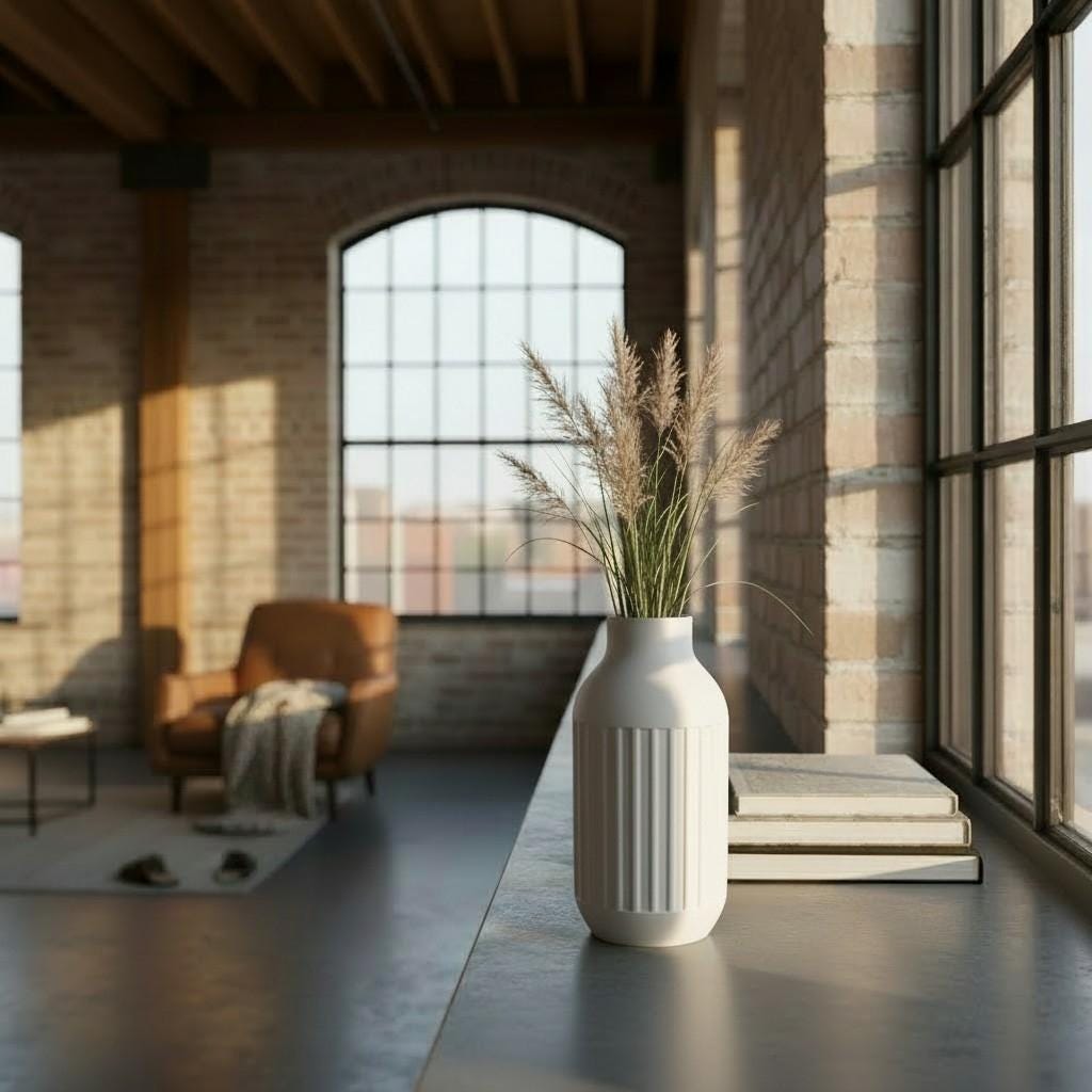 Modern Fluted Vase
