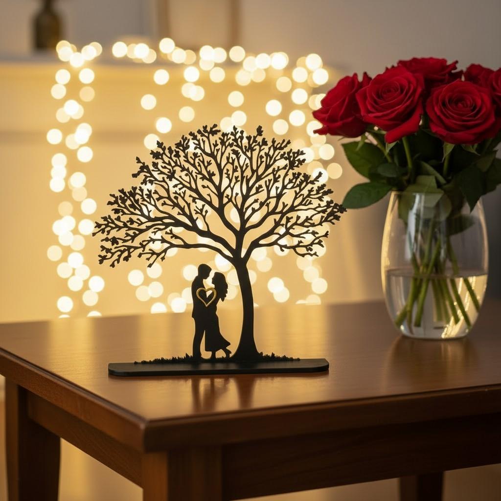 Couple Under Tree Sculpture