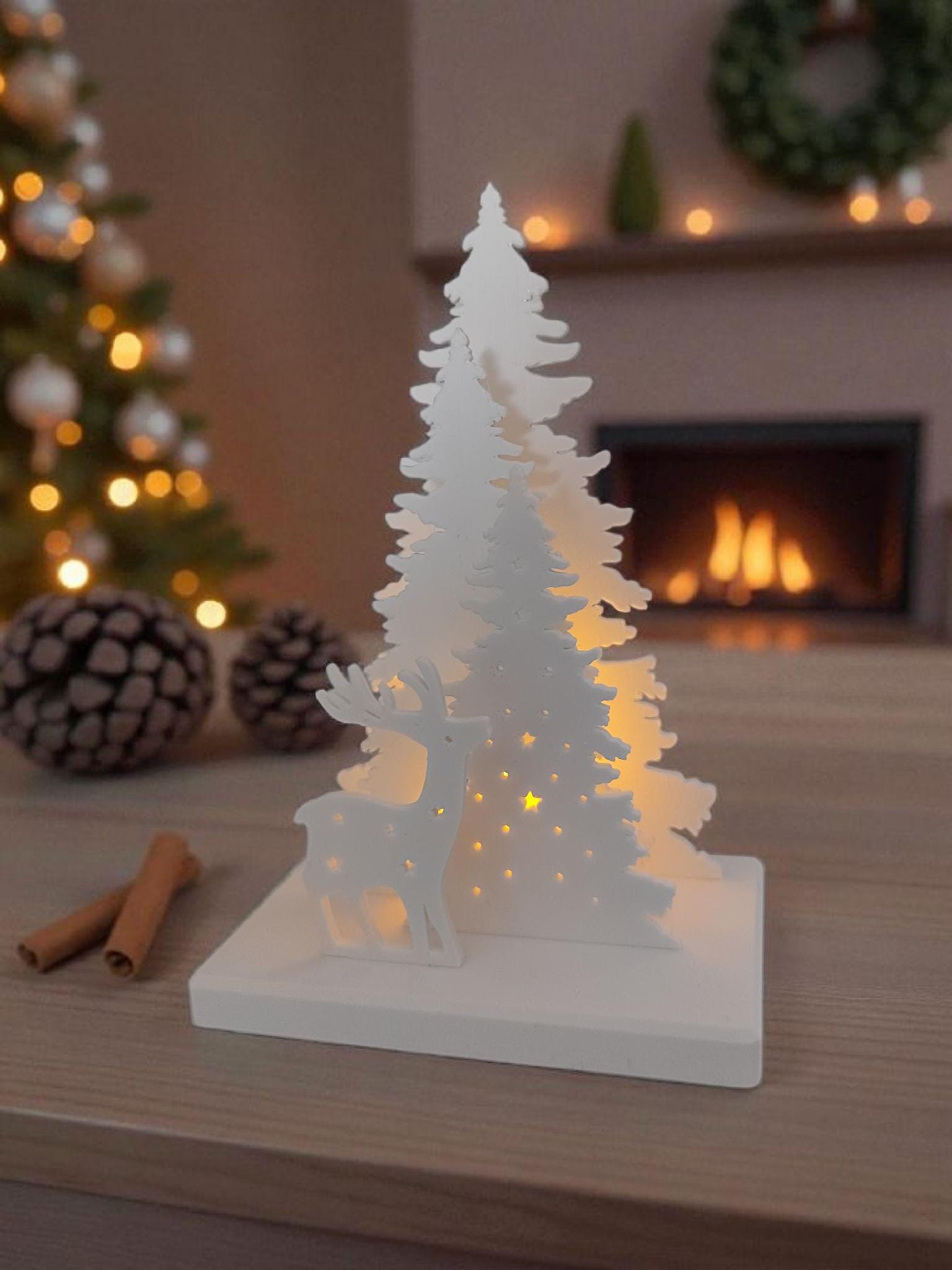Illuminated Christmas Scene Decor
