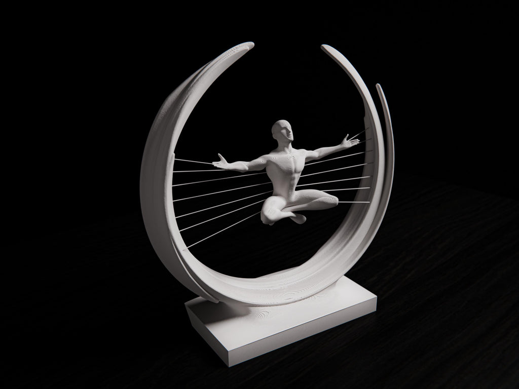 3D Printed Sitting Man Sculpture