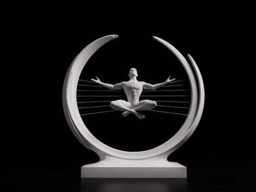 3D Printed Sitting Man Sculpture