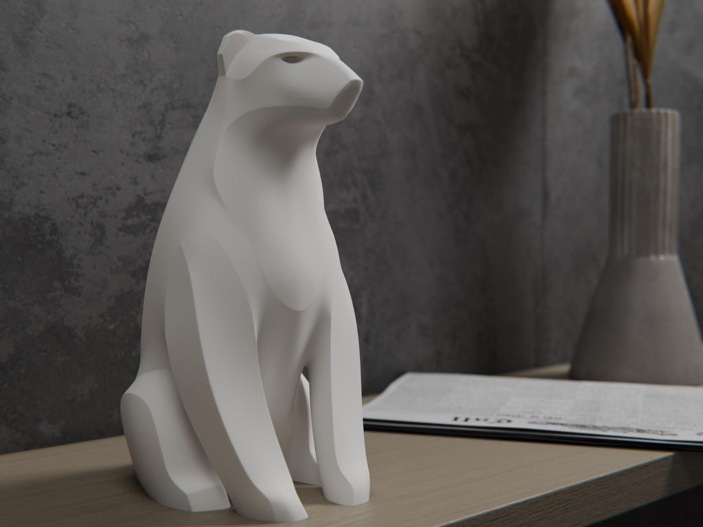Minimalist Polar Bear Sculpture