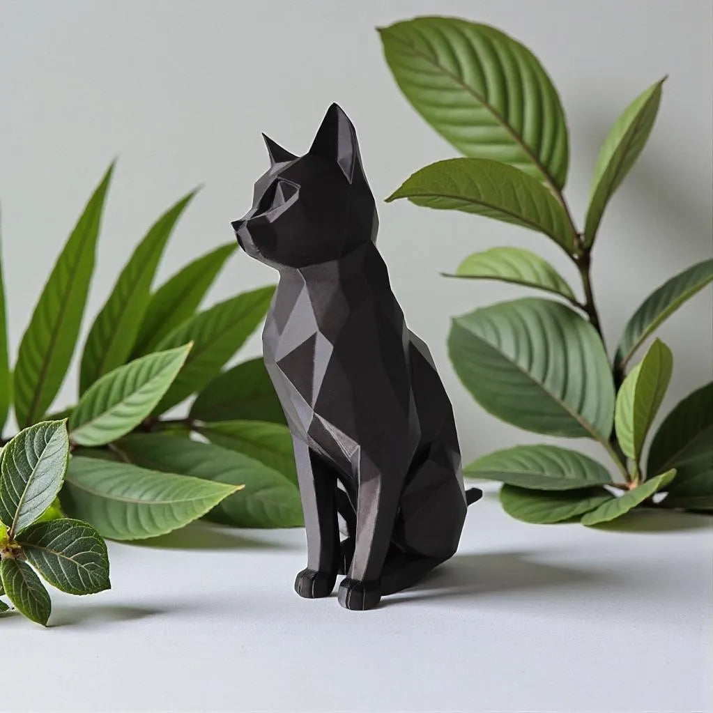 Low Poly Cat Sculpture