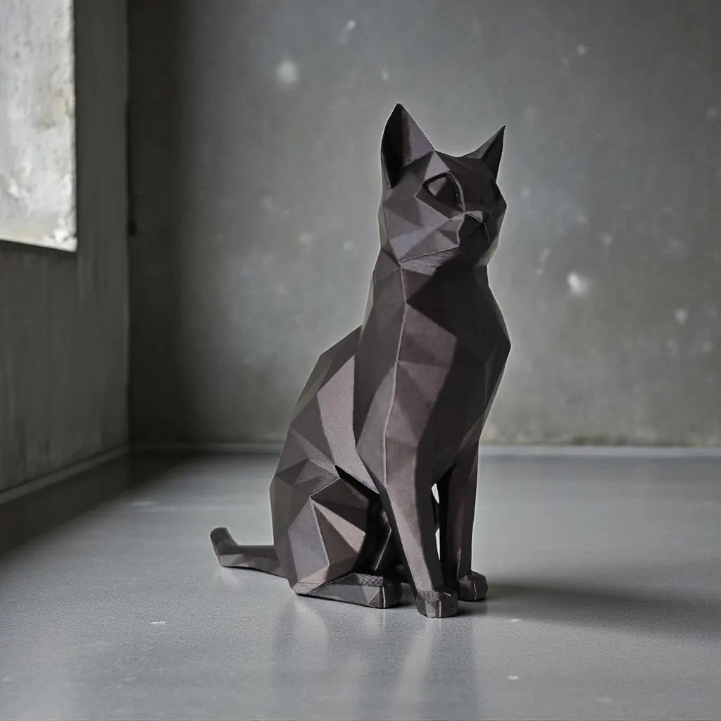 Low Poly Cat Sculpture