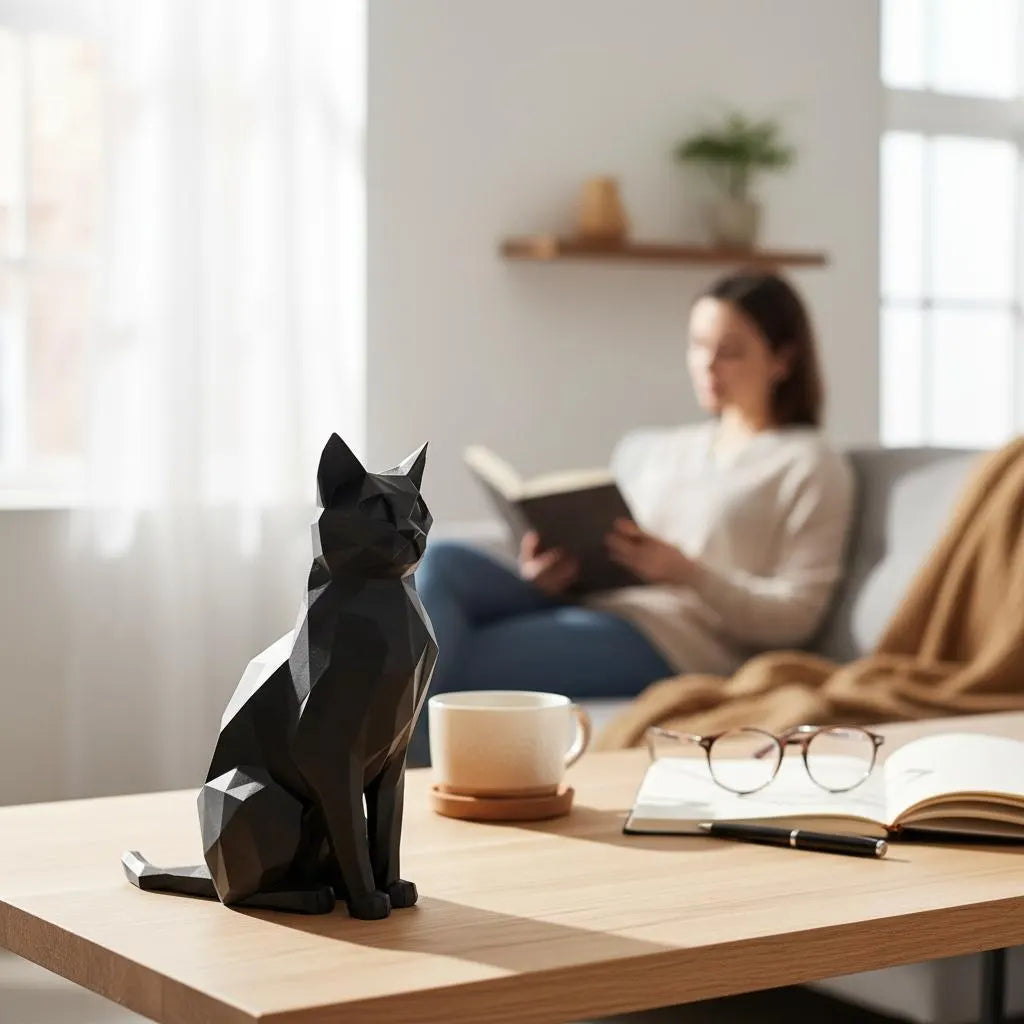 Low Poly Cat Sculpture