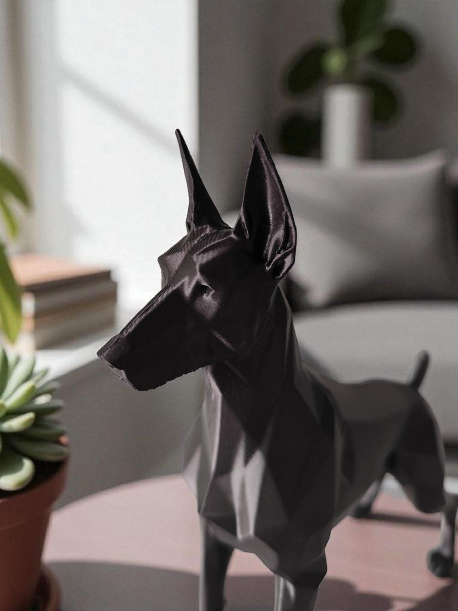 Low Poly Doberman Sculpture