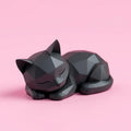 Low Poly Sleeping Cat Sculpture