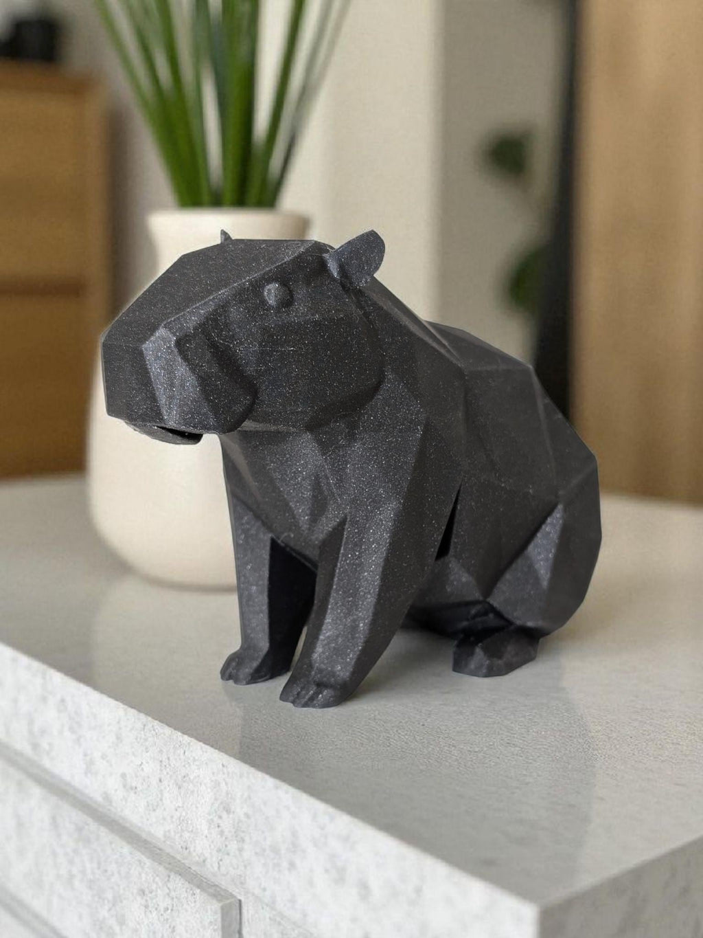 Low Poly Capybara Sculpture