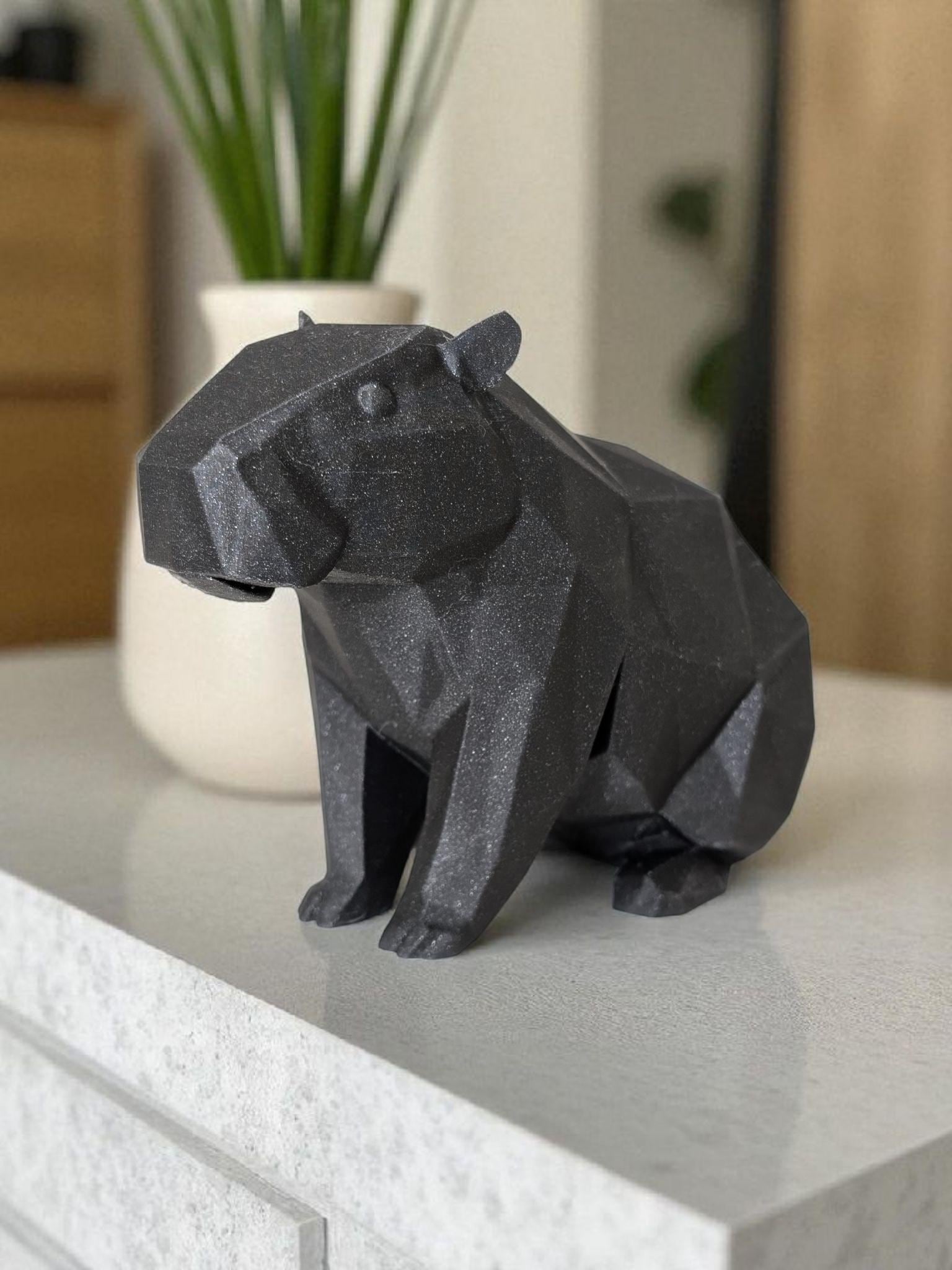 Low Poly Capybara Sculpture