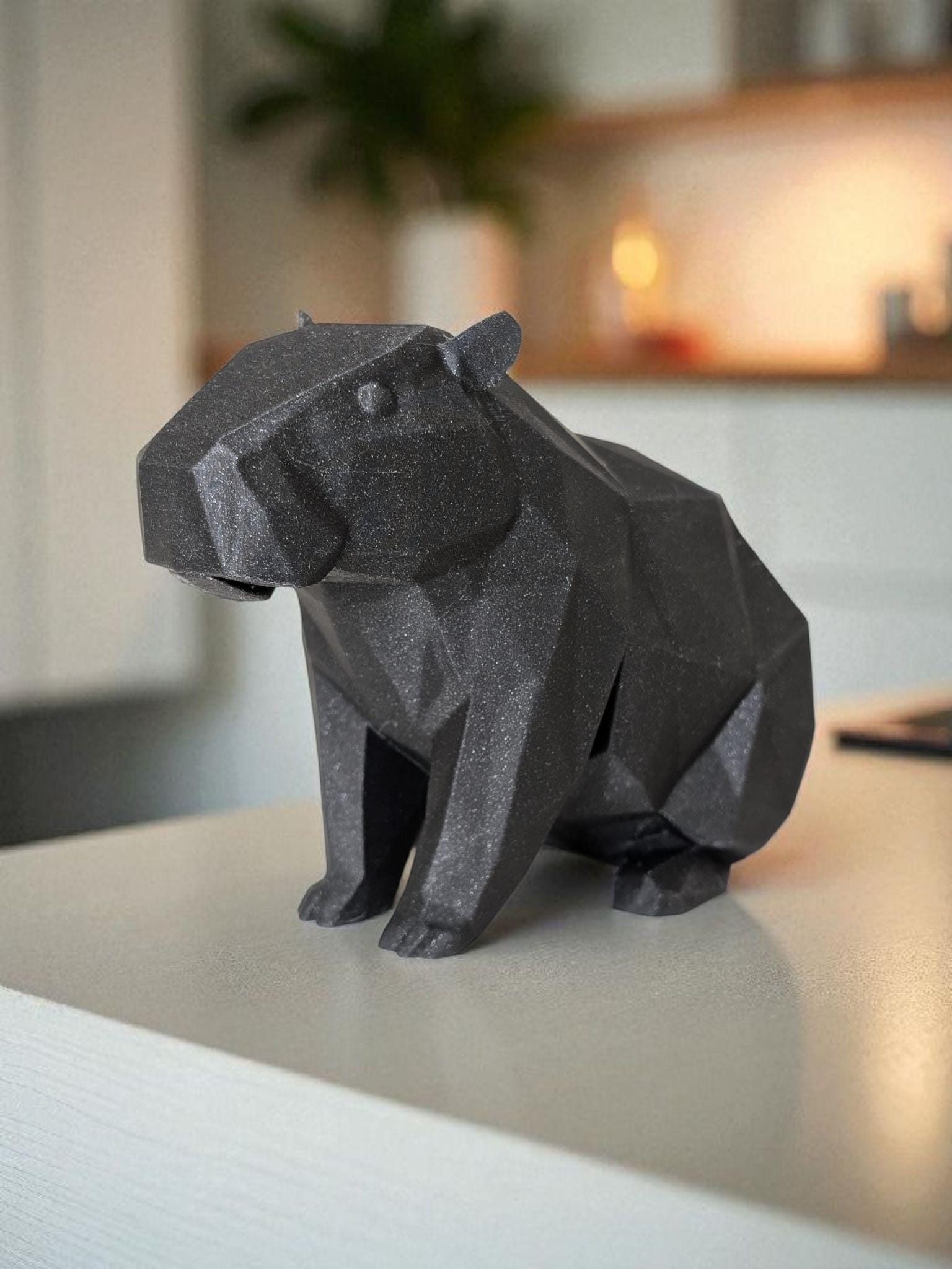 Low Poly Capybara Sculpture
