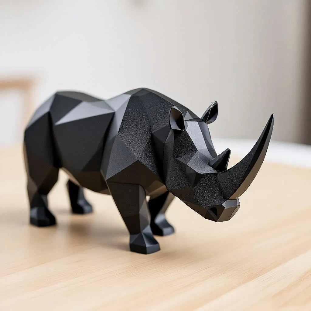 Low Poly Rhino Sculpture