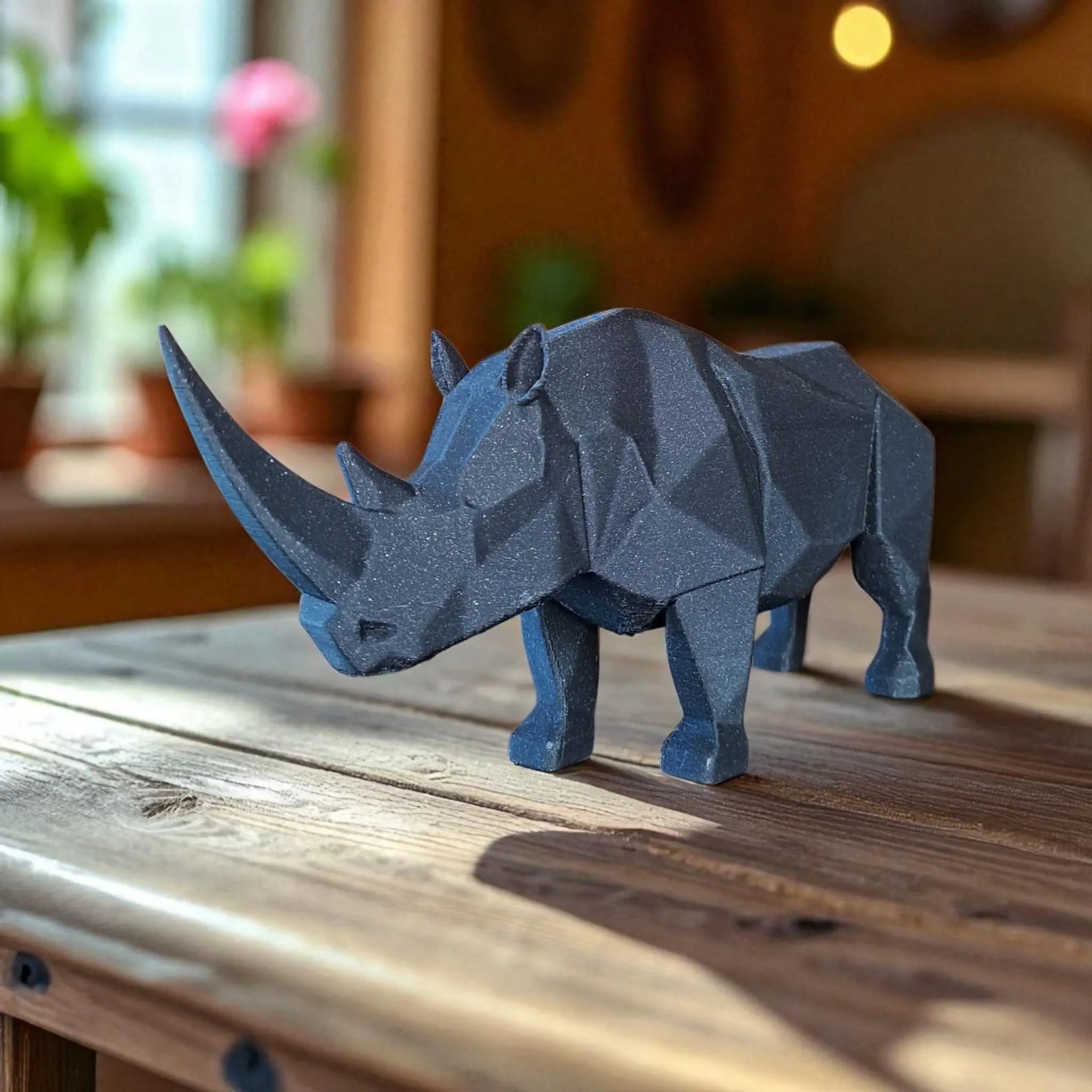 Low Poly Rhino Sculpture