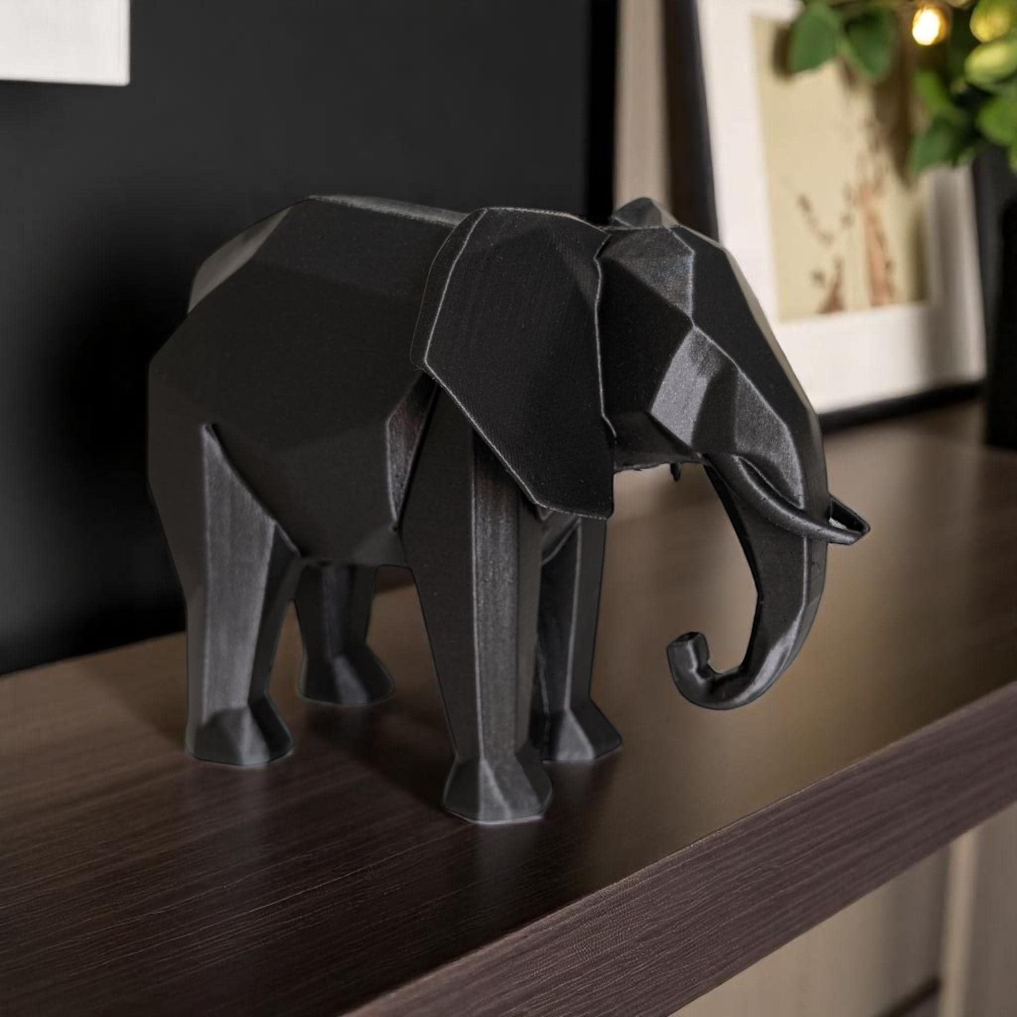 Low Poly Elephant Sculpture