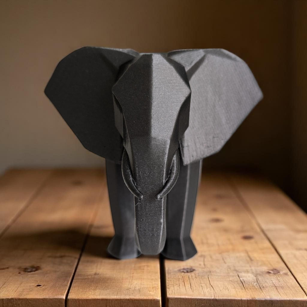 Low Poly Elephant Sculpture