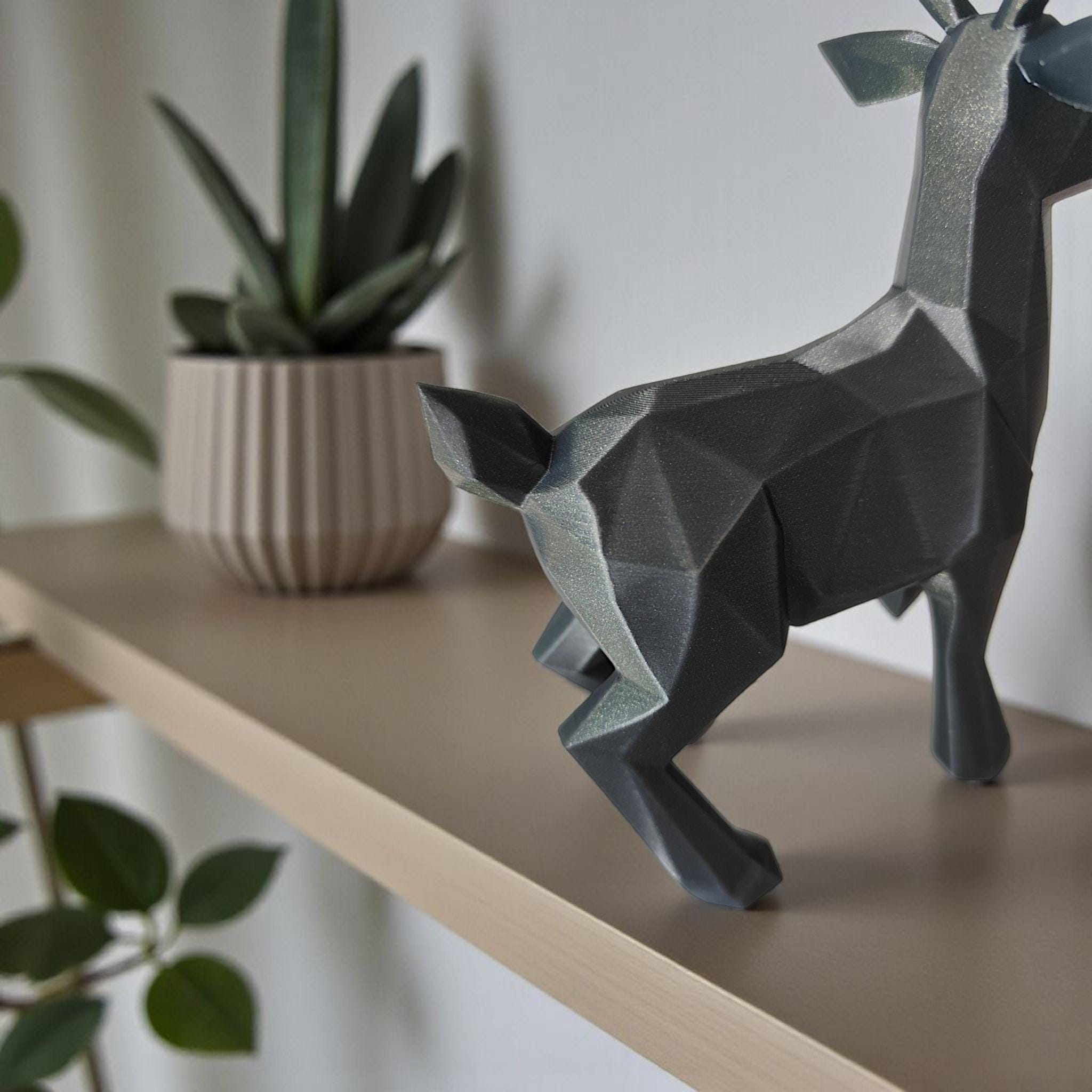 Geometric Reindeer Sculpture
