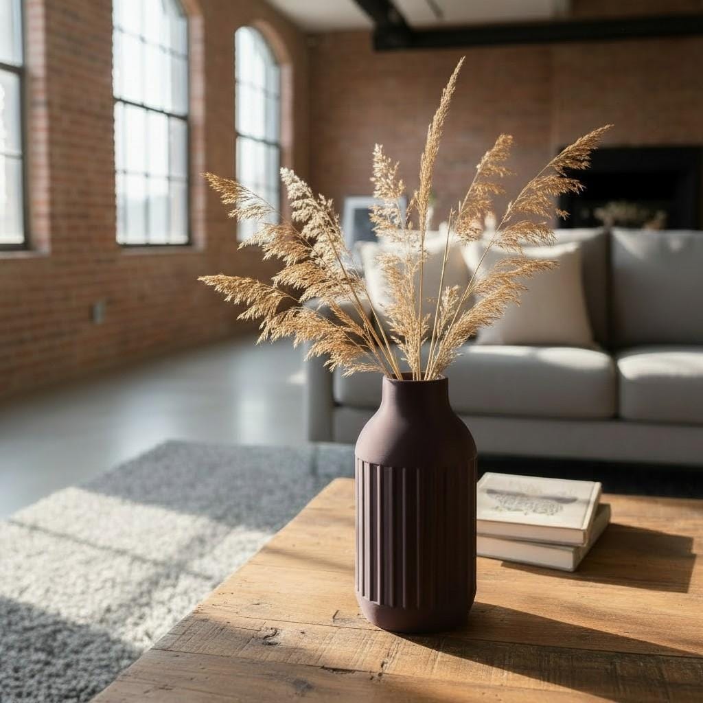 Modern Fluted Vase